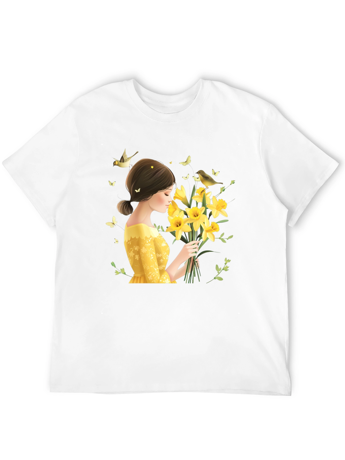 Floral Lady Graphic Black T-Shirt