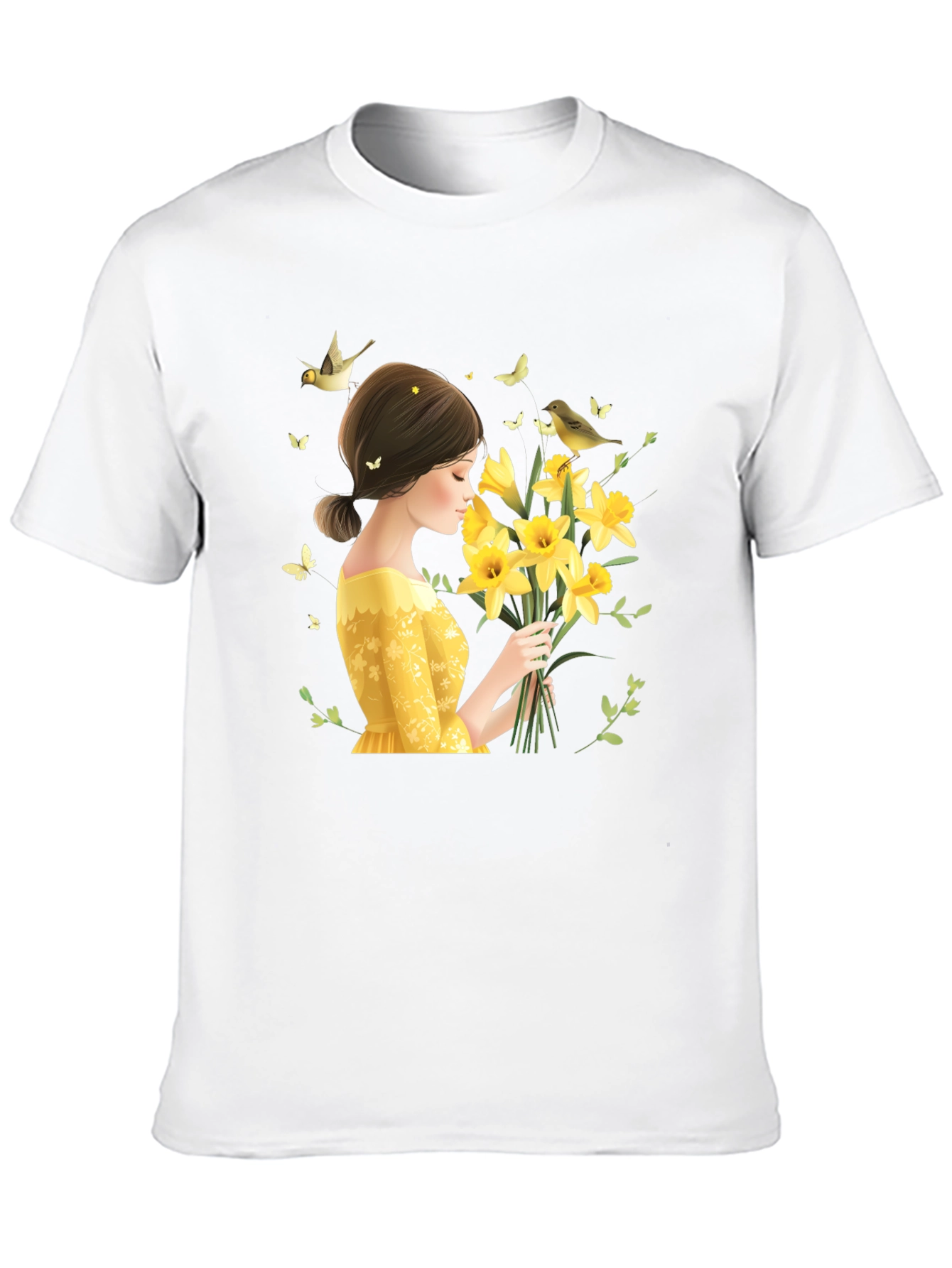 Floral Lady Graphic Black T-Shirt