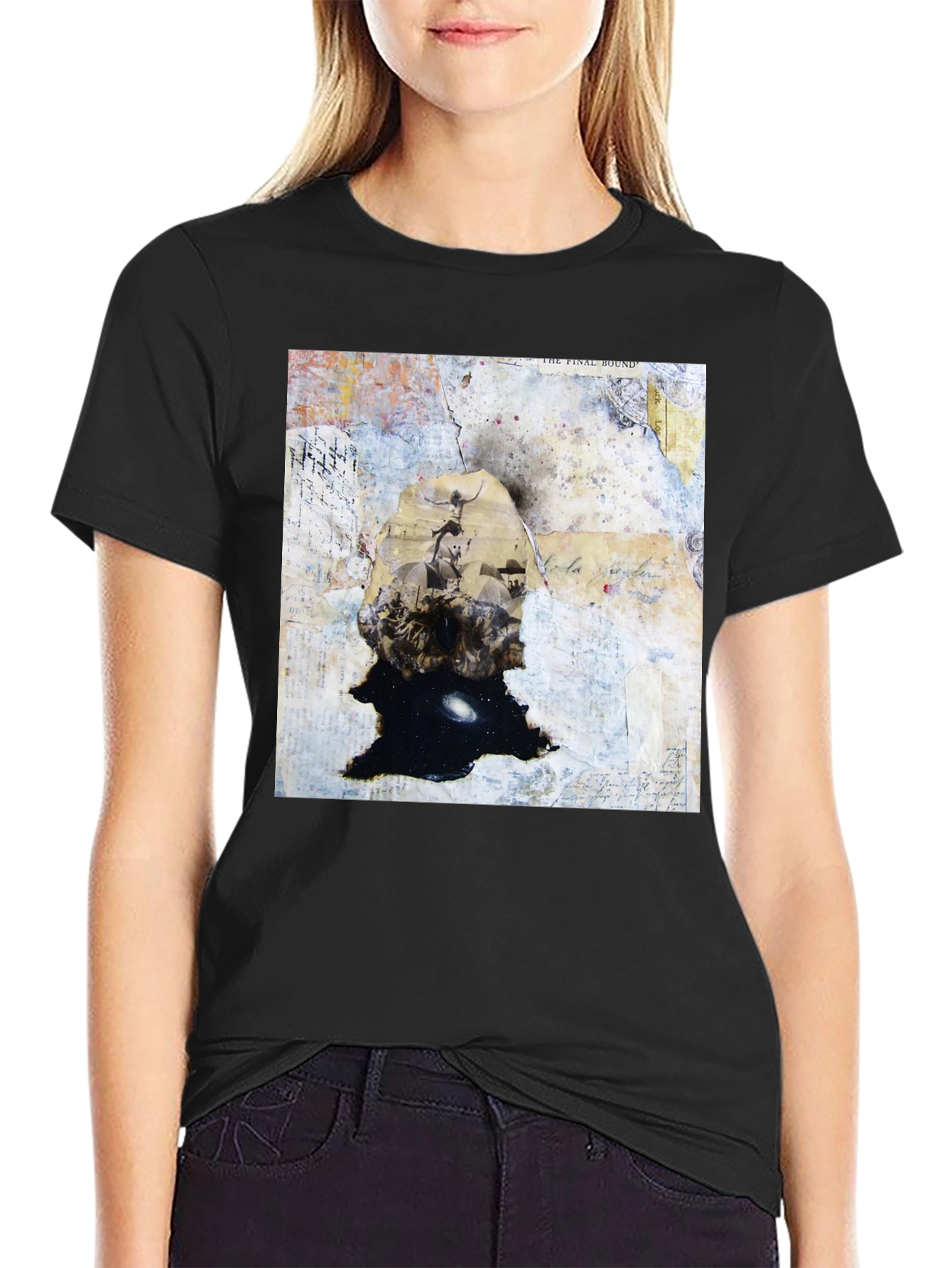 Abstract Art Graphic Print Black T-Shirt
