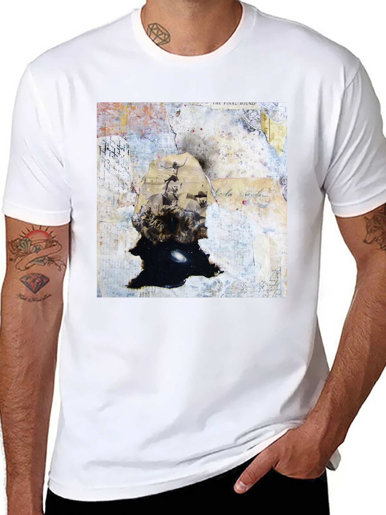 Abstract Art Graphic Print Black T-Shirt