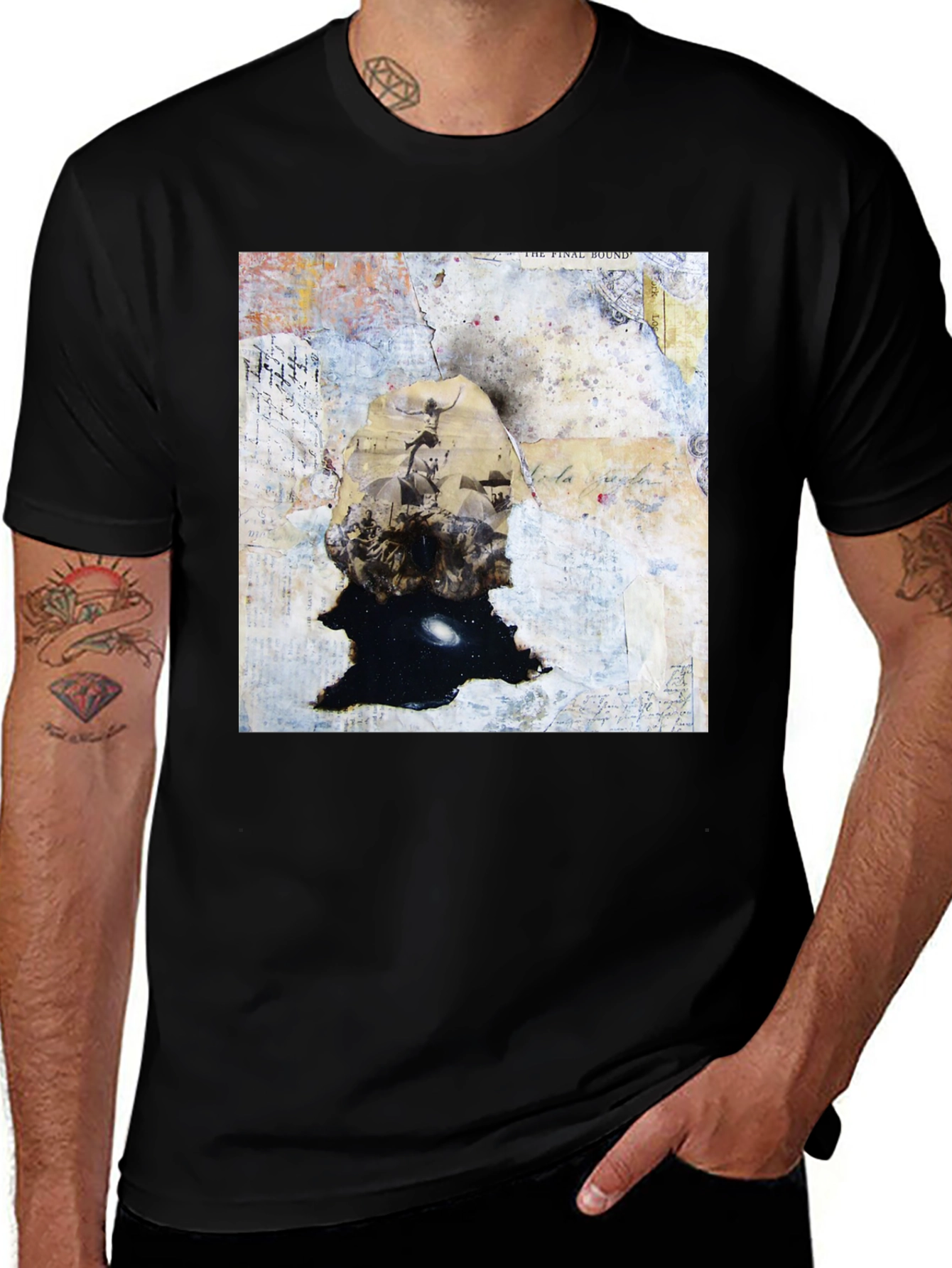 Abstract Art Graphic Print Black T-Shirt