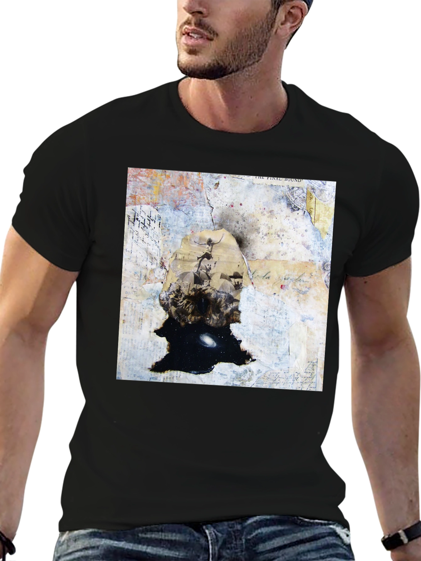 Abstract Art Graphic Print Black T-Shirt