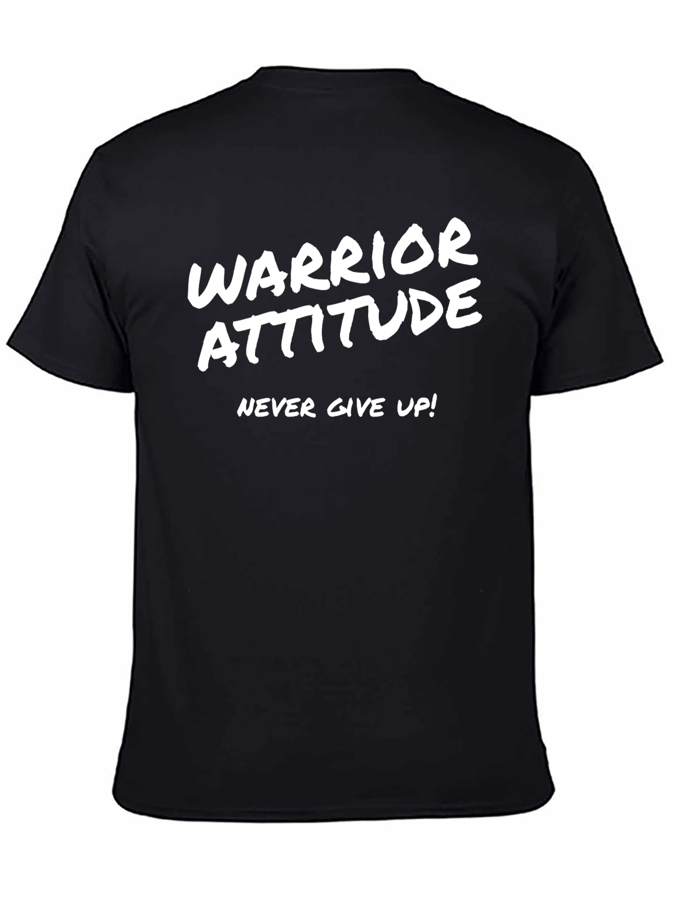 Warrior Attitude Black Graphic T-Shirt