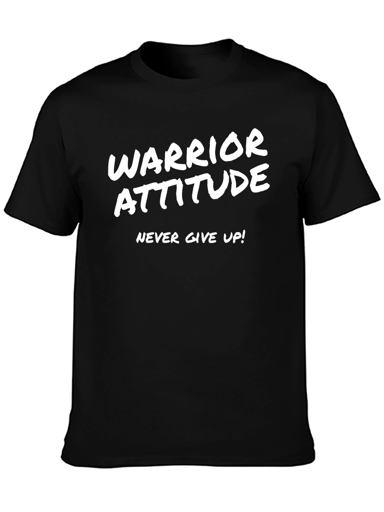 Warrior Attitude Black Graphic T-Shirt