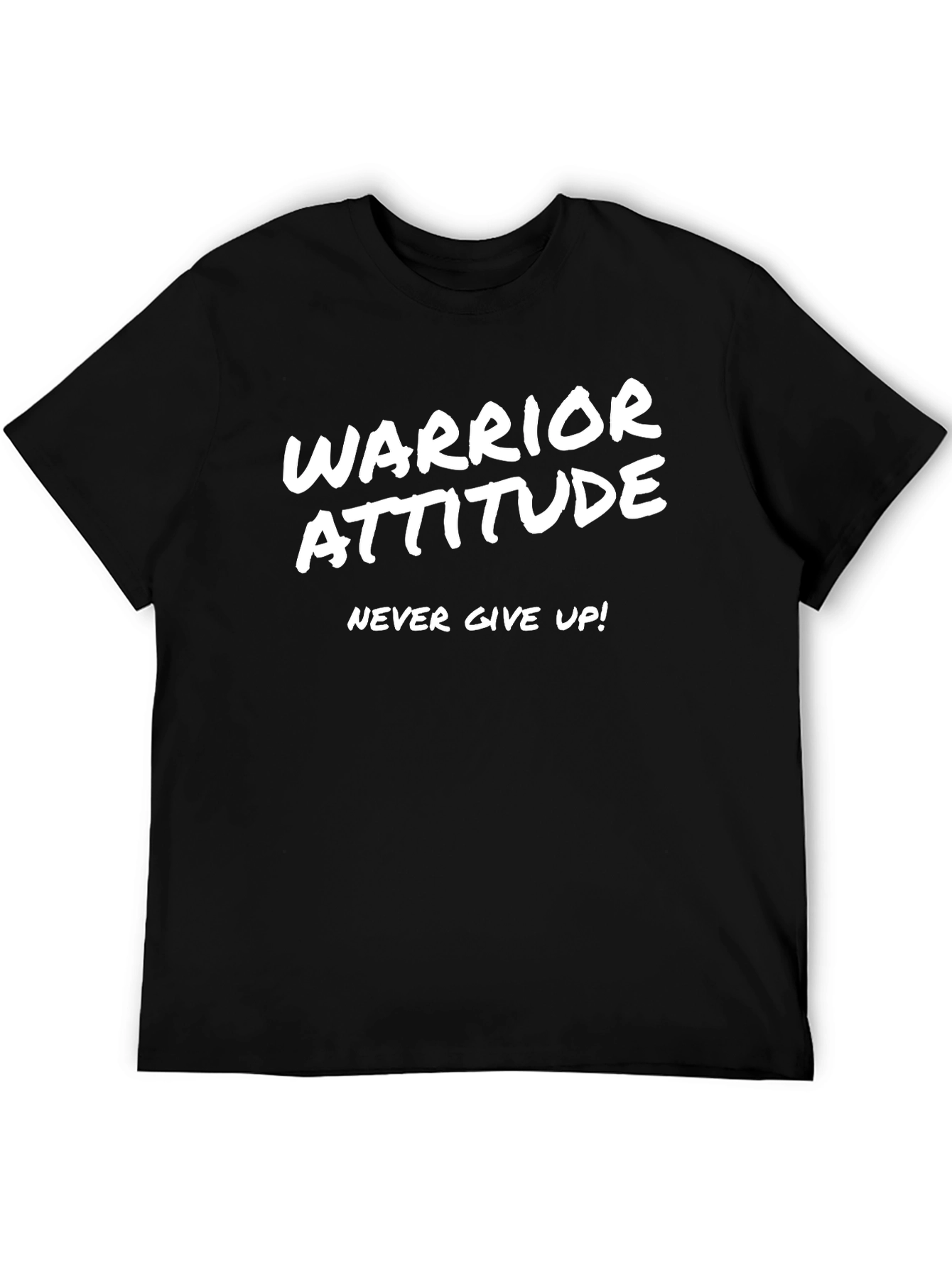 Warrior Attitude Black Graphic T-Shirt