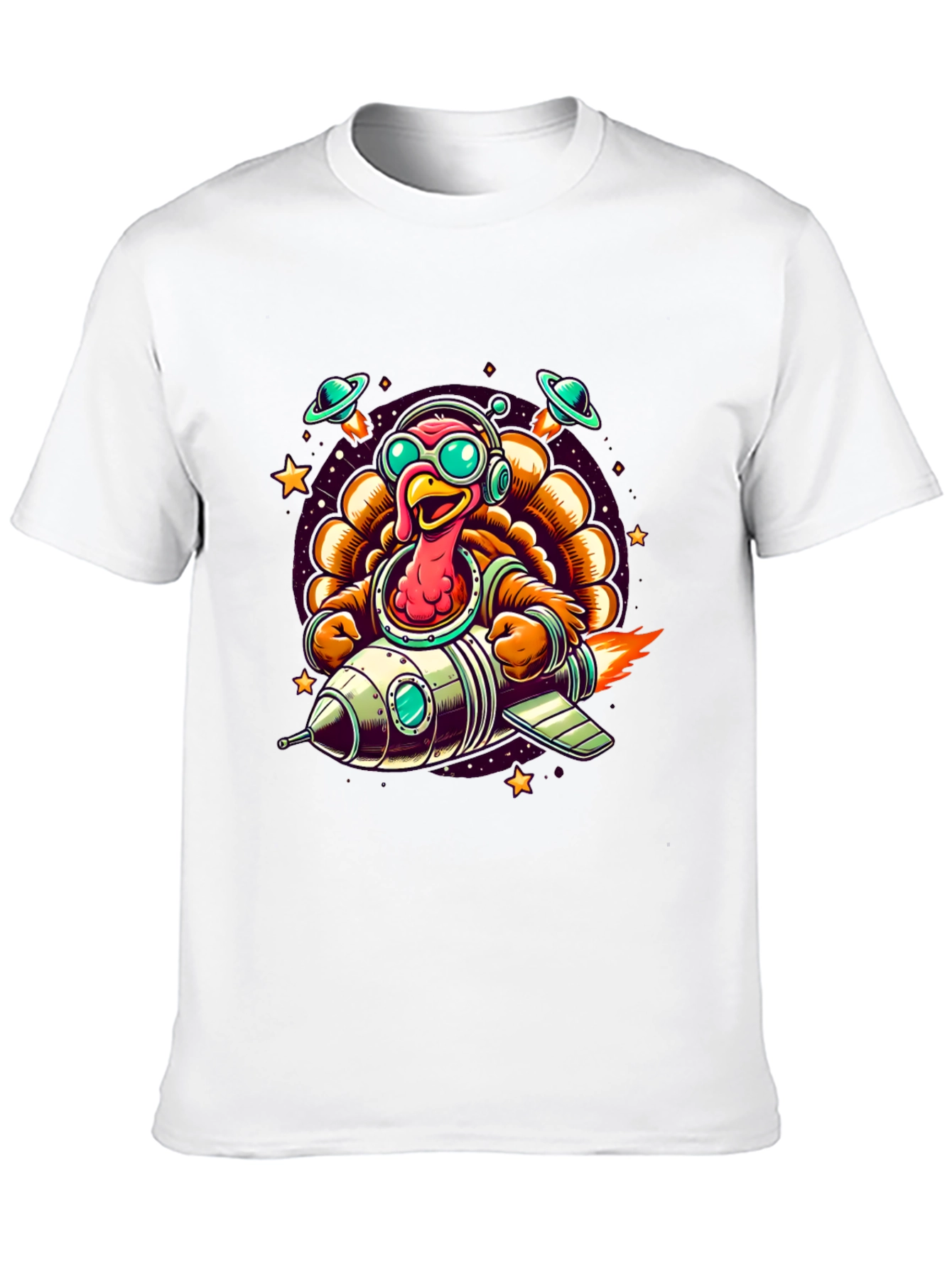 Turkey Astronaut T-Shirt - Thanksgiving Space Adventure