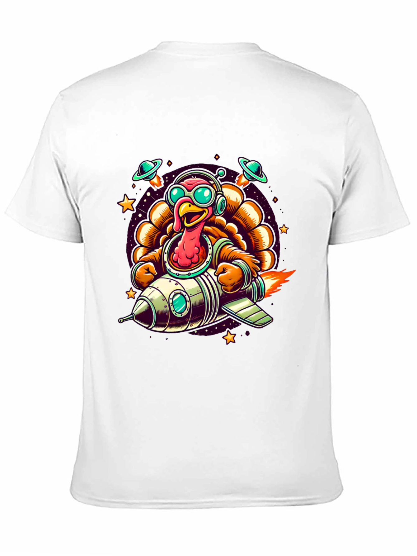Turkey Astronaut T-Shirt - Thanksgiving Space Adventure