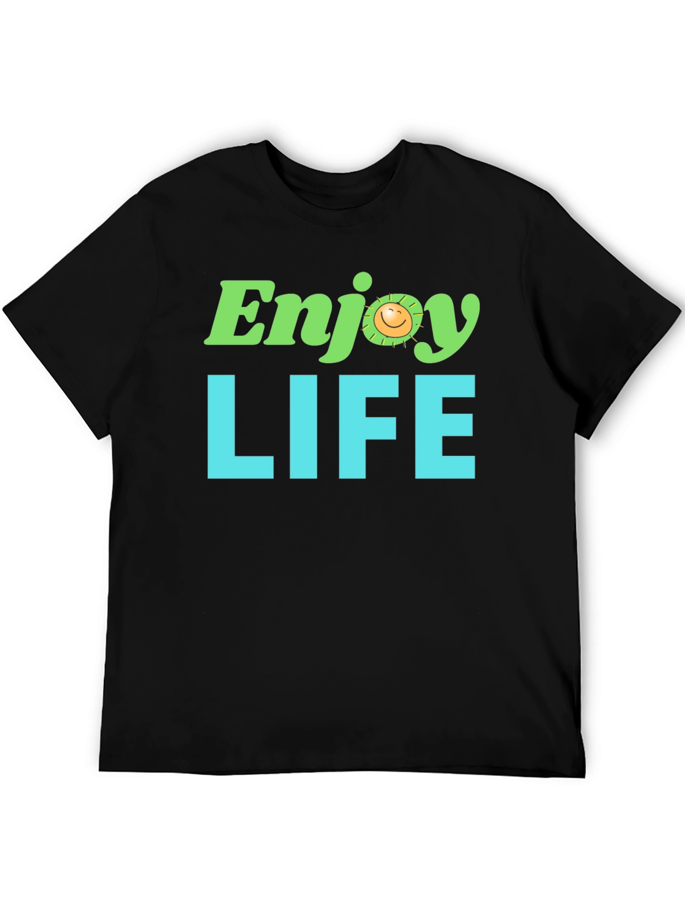 Enjoy Life Graphic Tee - Black Cotton T-Shirt