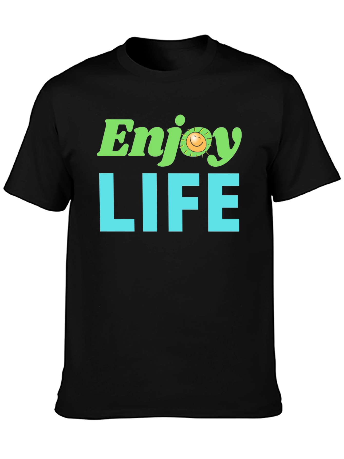 Enjoy Life Graphic Tee - Black Cotton T-Shirt
