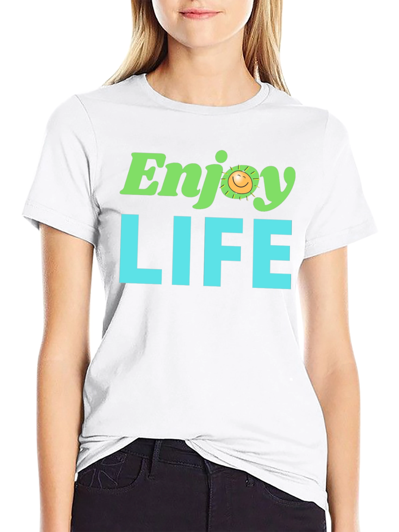 Enjoy Life Graphic Tee - Black Cotton T-Shirt