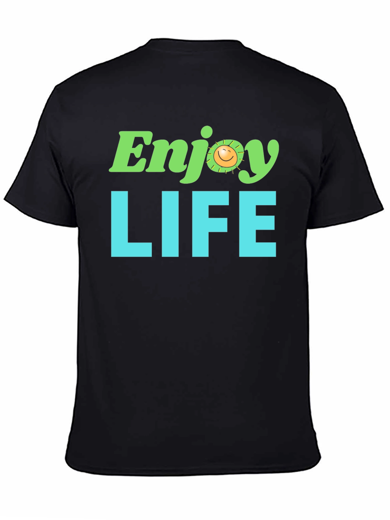 Enjoy Life Graphic Tee - Black Cotton T-Shirt