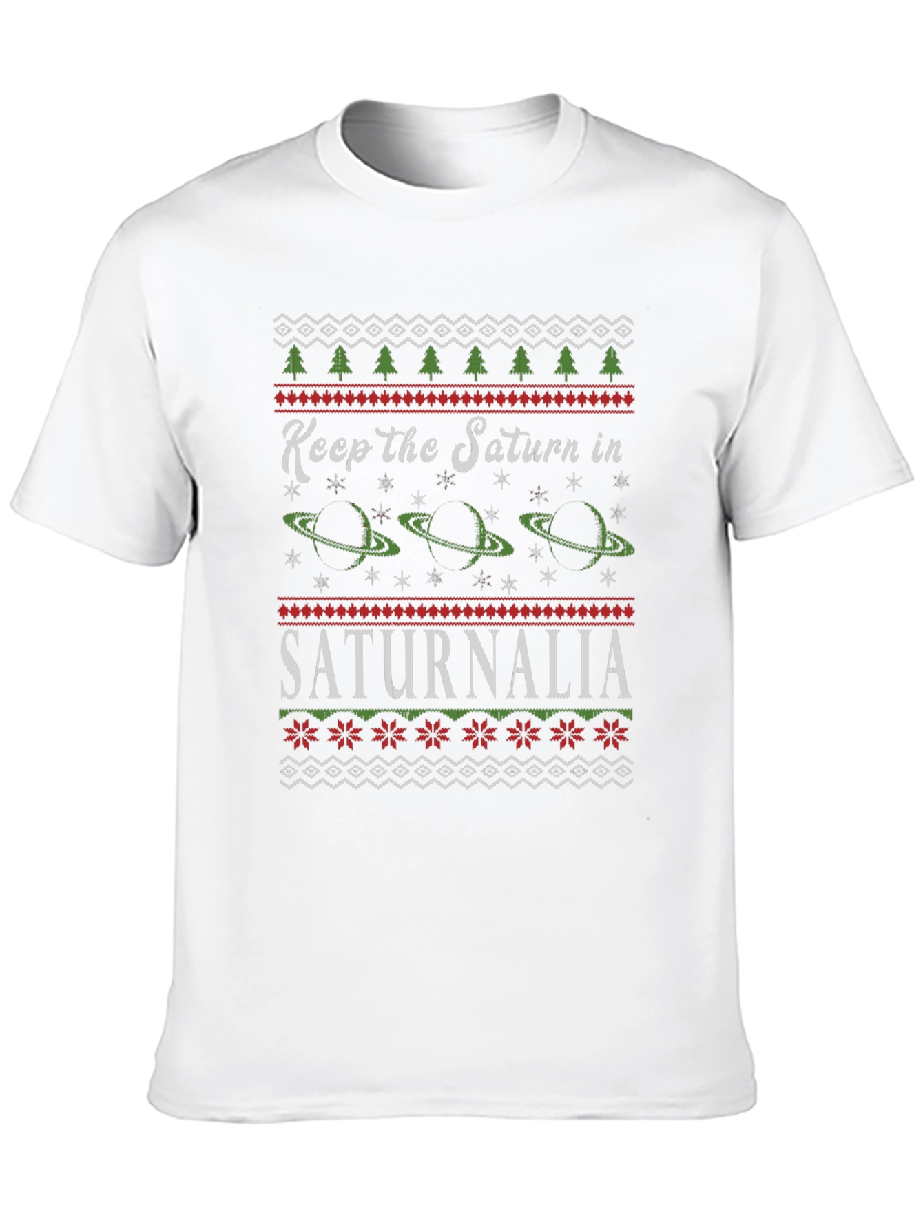 Saturnalia Holiday T-Shirt - Ugly Sweater Style