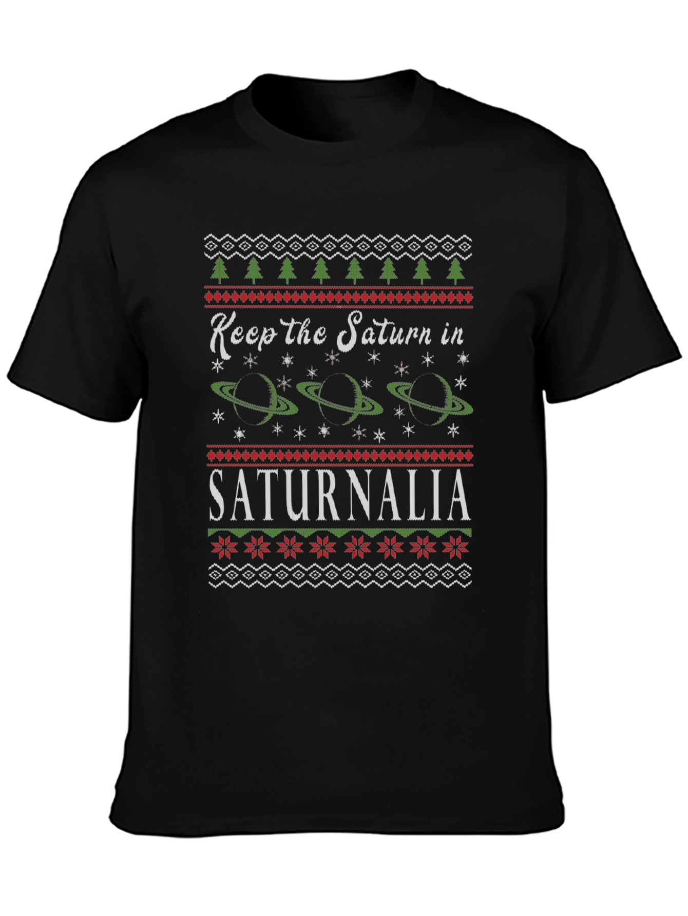 Saturnalia Holiday T-Shirt - Ugly Sweater Style
