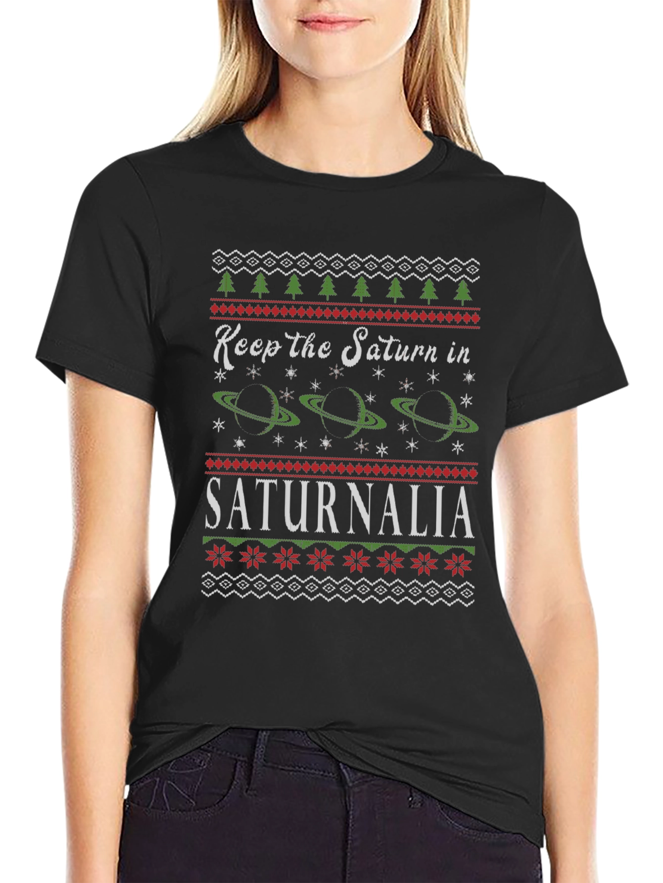 Saturnalia Holiday T-Shirt - Ugly Sweater Style