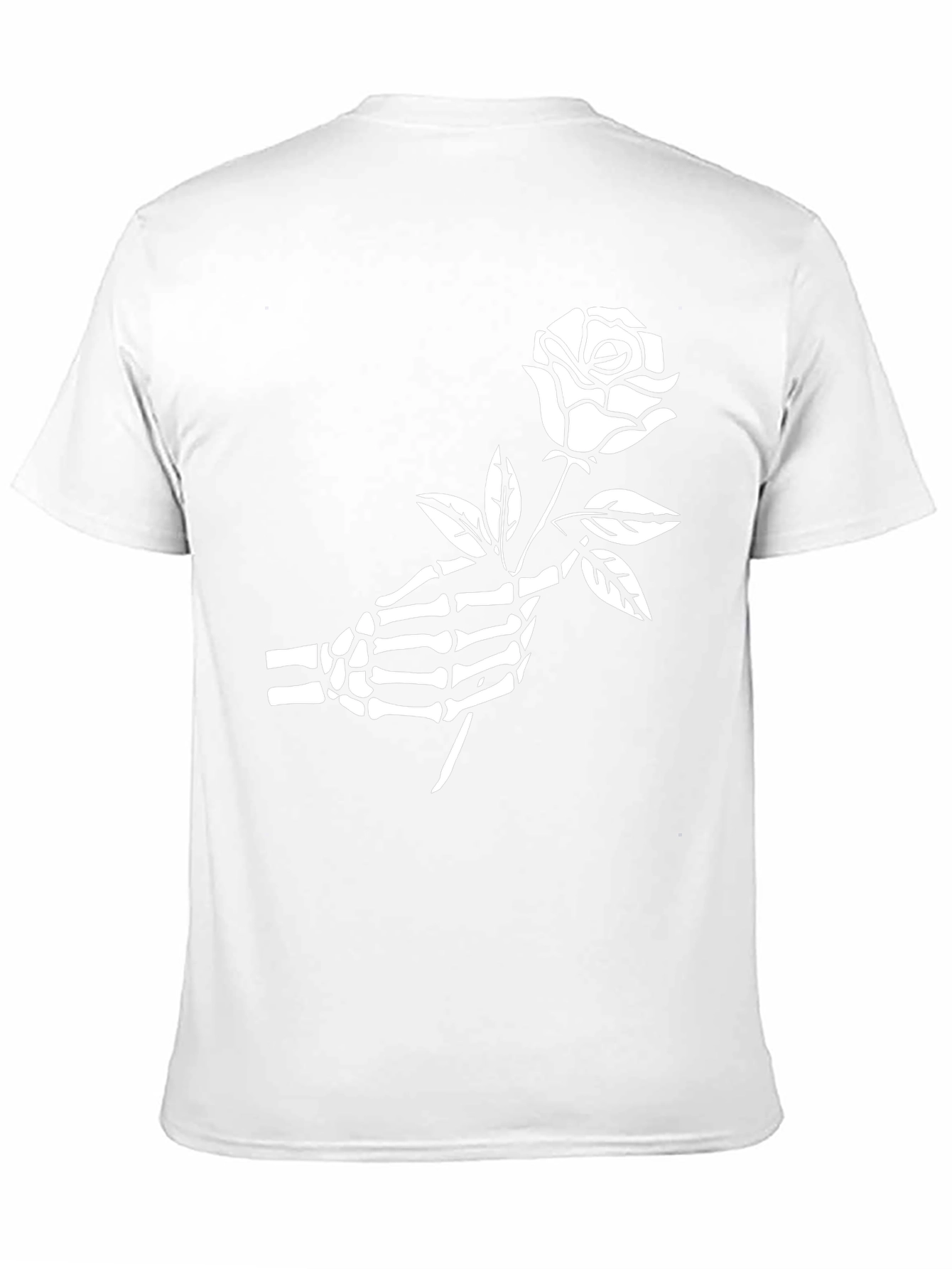 Skeleton Hand Rose Graphic Tee - Gothic Style