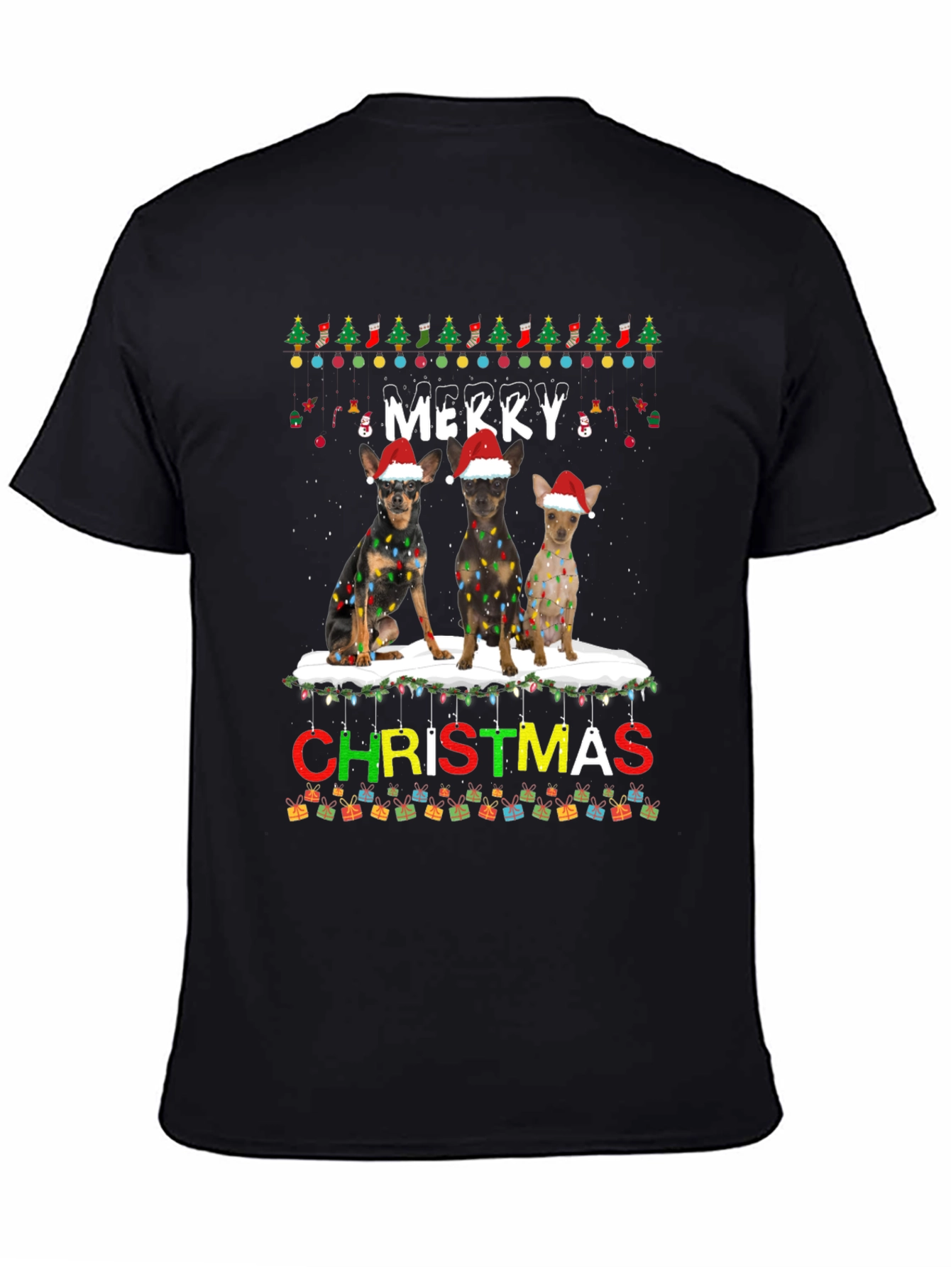 Merry Christmas Chihuahua Dogs T-Shirt