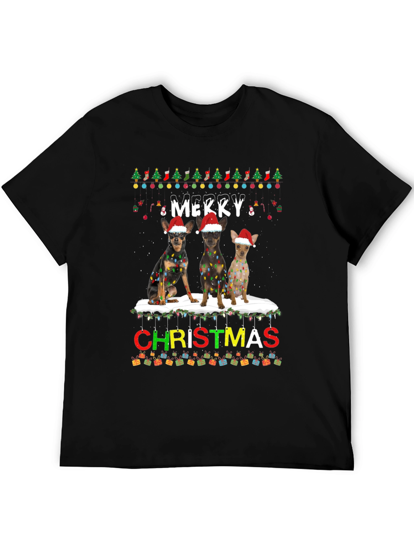 Merry Christmas Chihuahua Dogs T-Shirt
