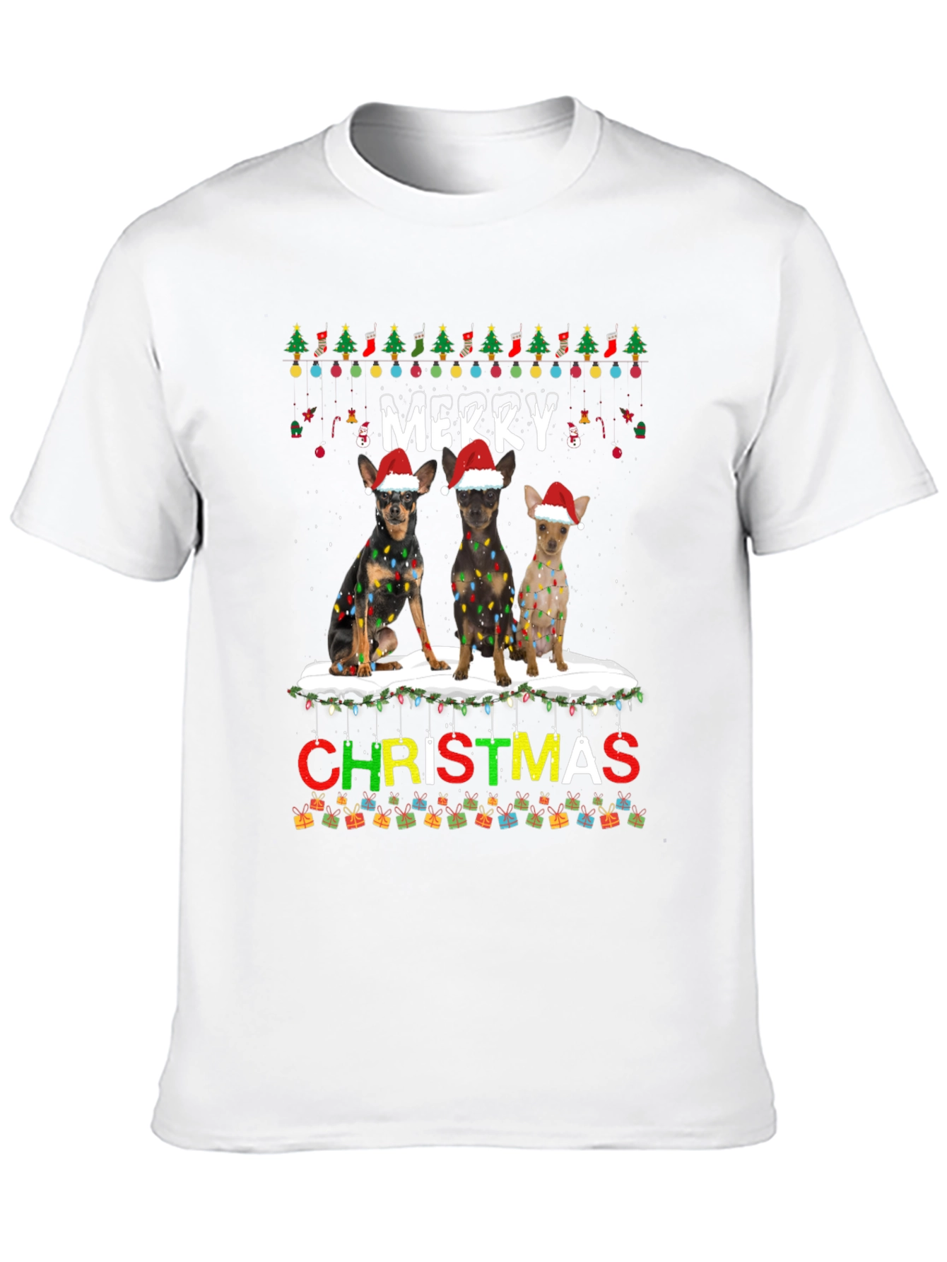 Merry Christmas Chihuahua Dogs T-Shirt