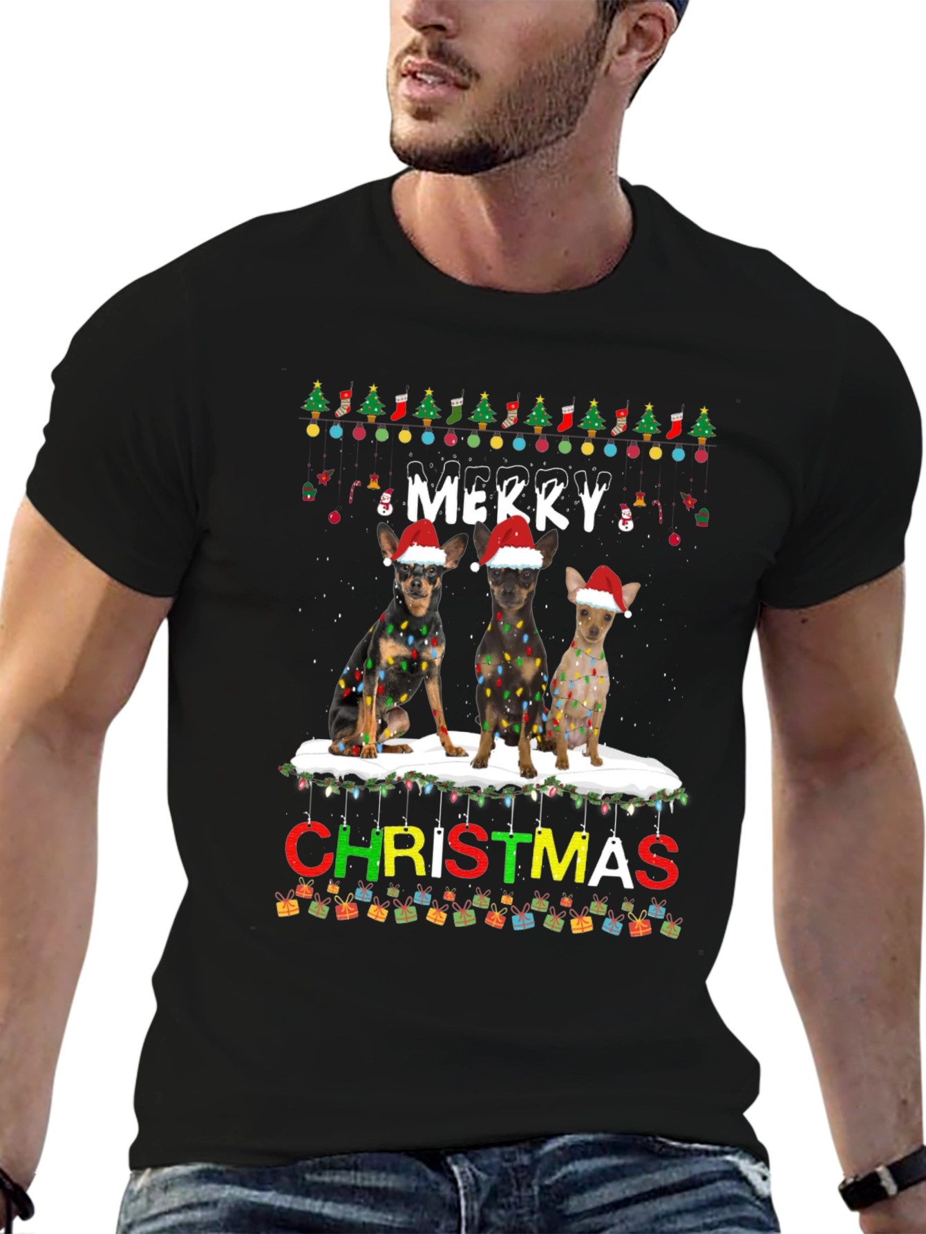 Merry Christmas Chihuahua Dogs T-Shirt
