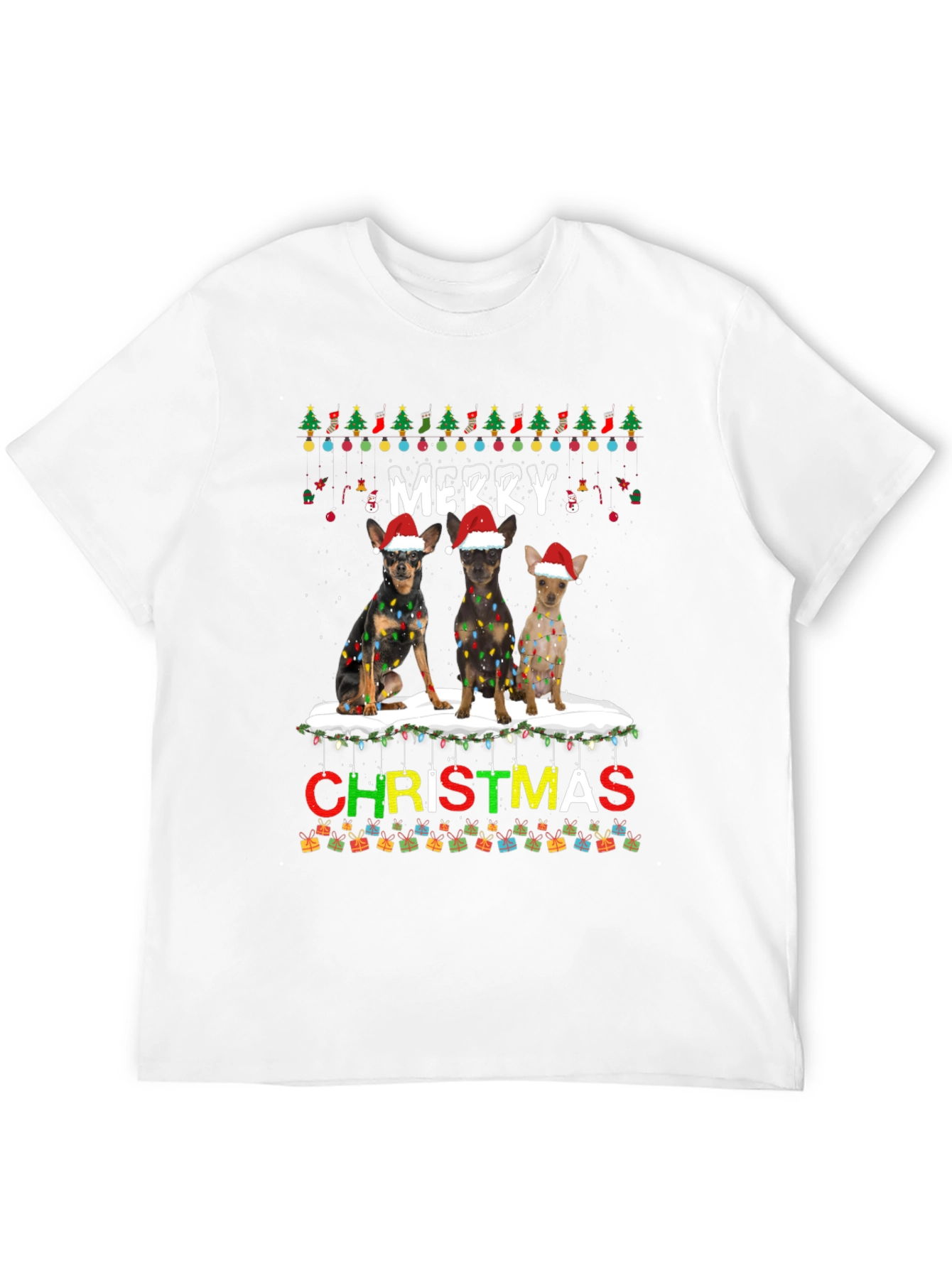 Merry Christmas Chihuahua Dogs T-Shirt