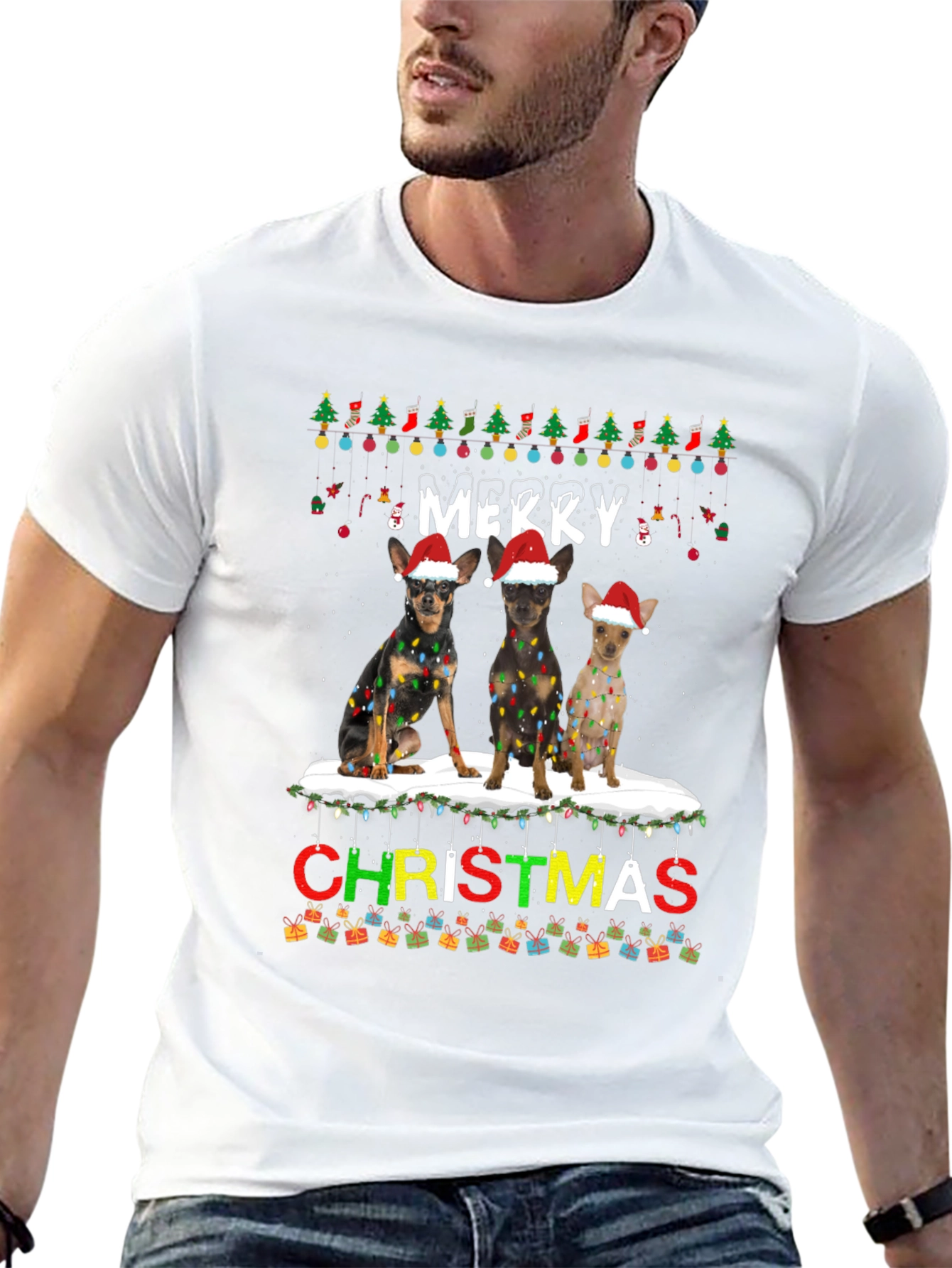 Merry Christmas Chihuahua Dogs T-Shirt
