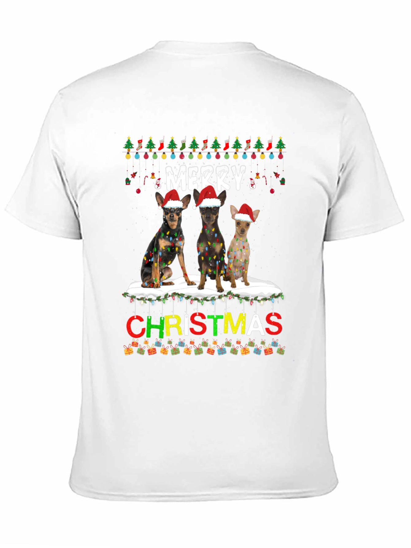Merry Christmas Chihuahua Dogs T-Shirt