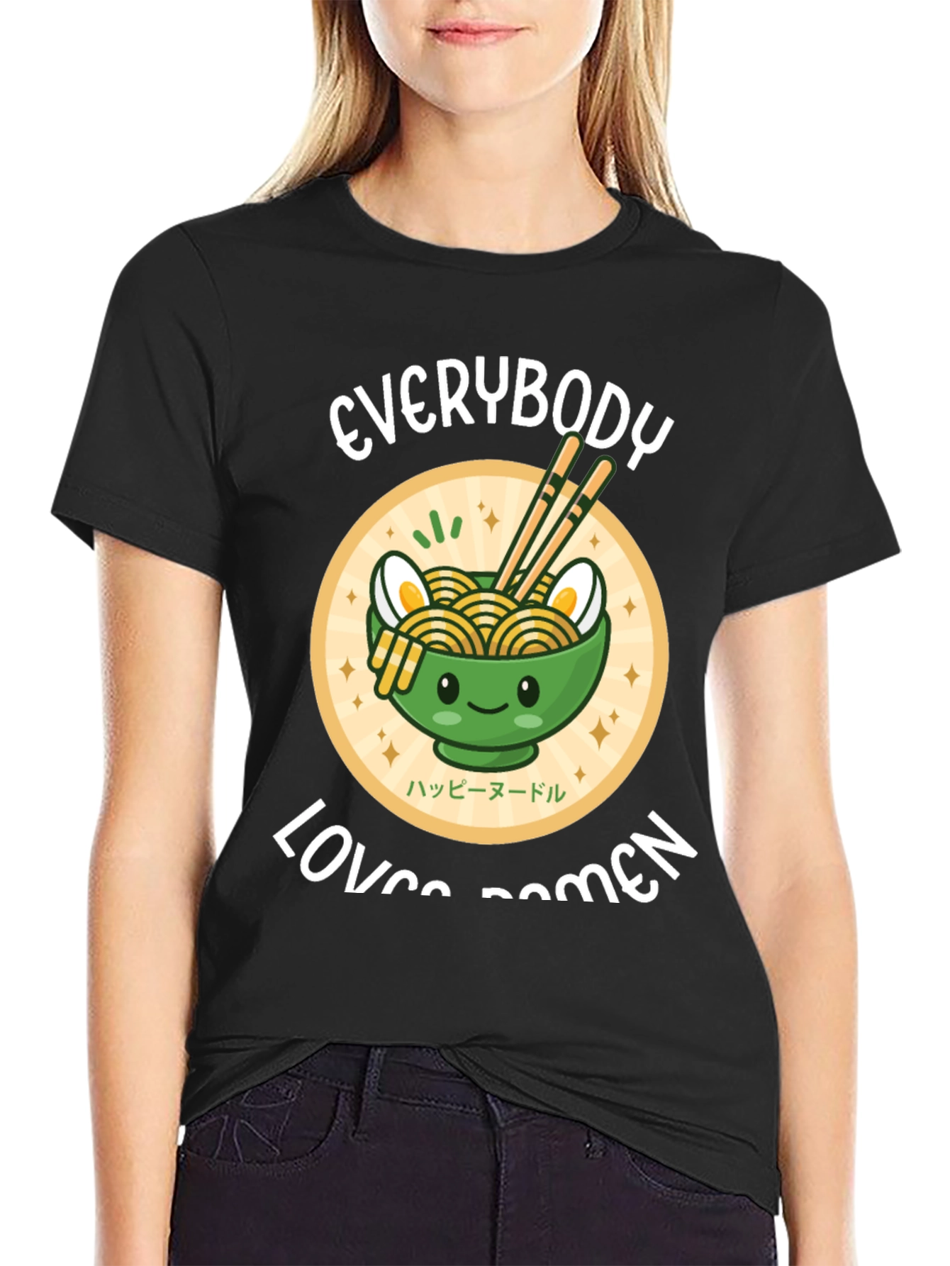 Everybody Loves Ramen Black T-Shirt