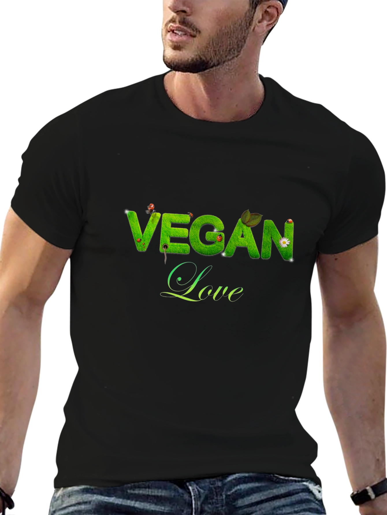 Vegan Love Black T-Shirt