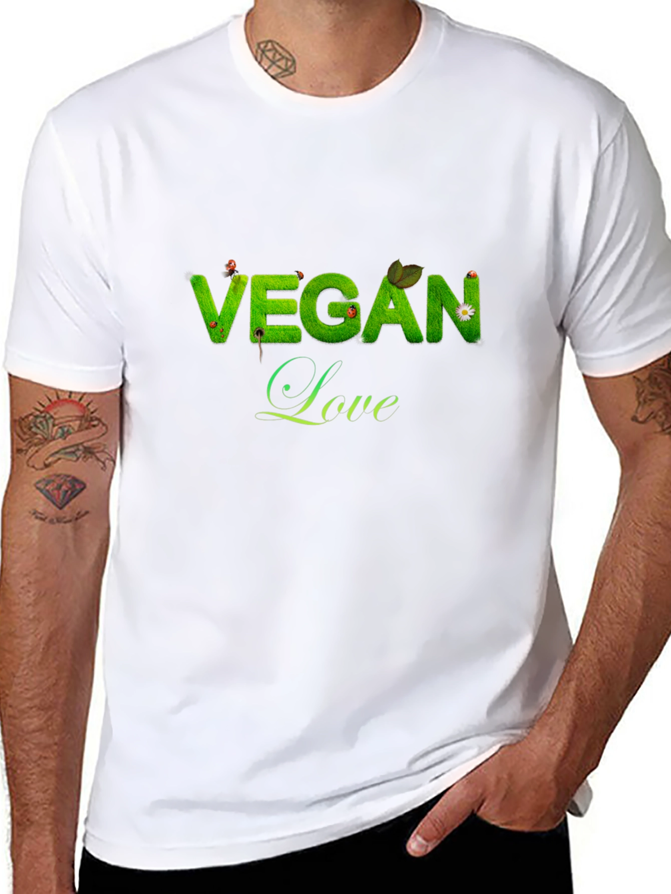 Vegan Love Black T-Shirt