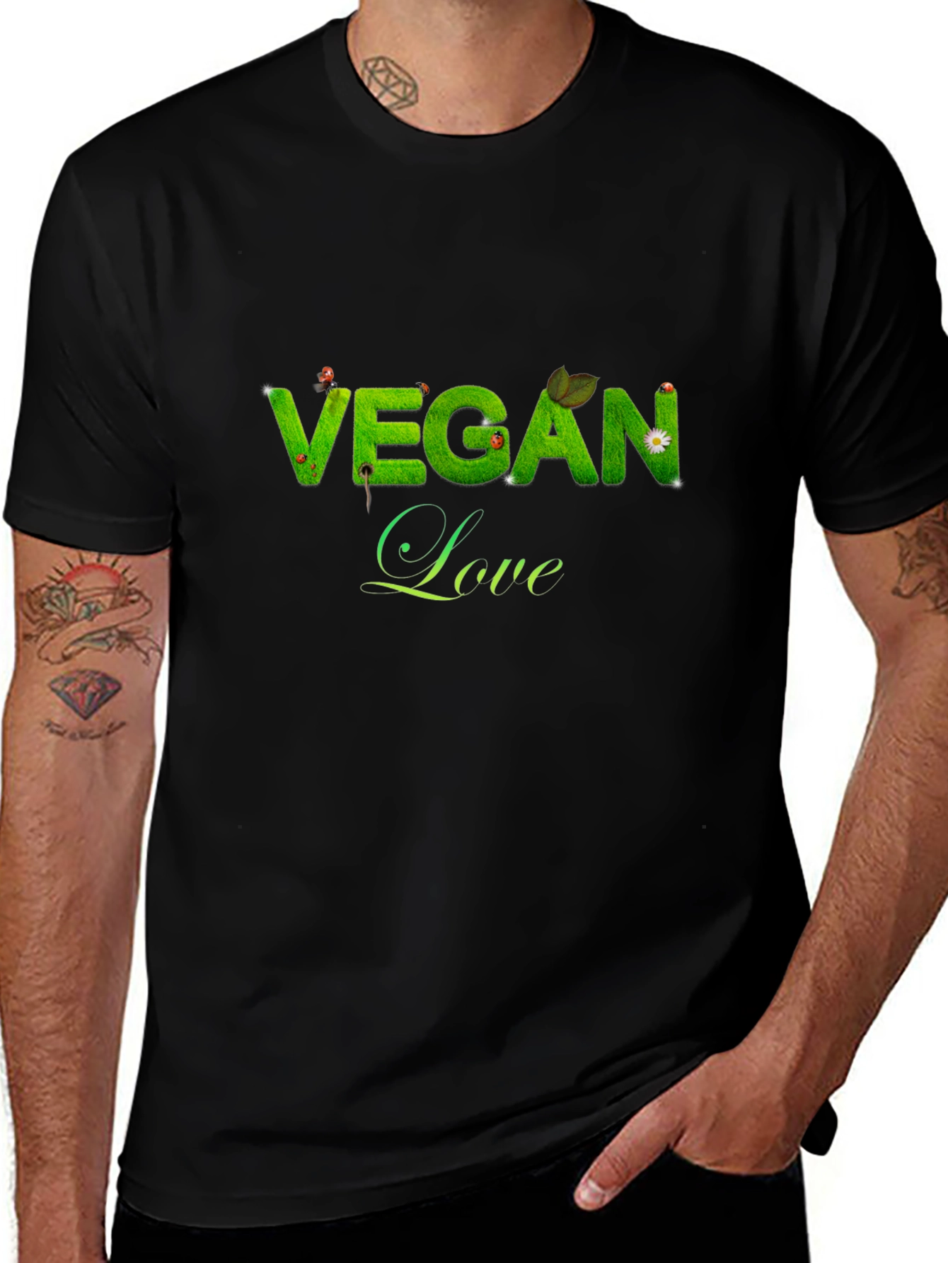 Vegan Love Black T-Shirt