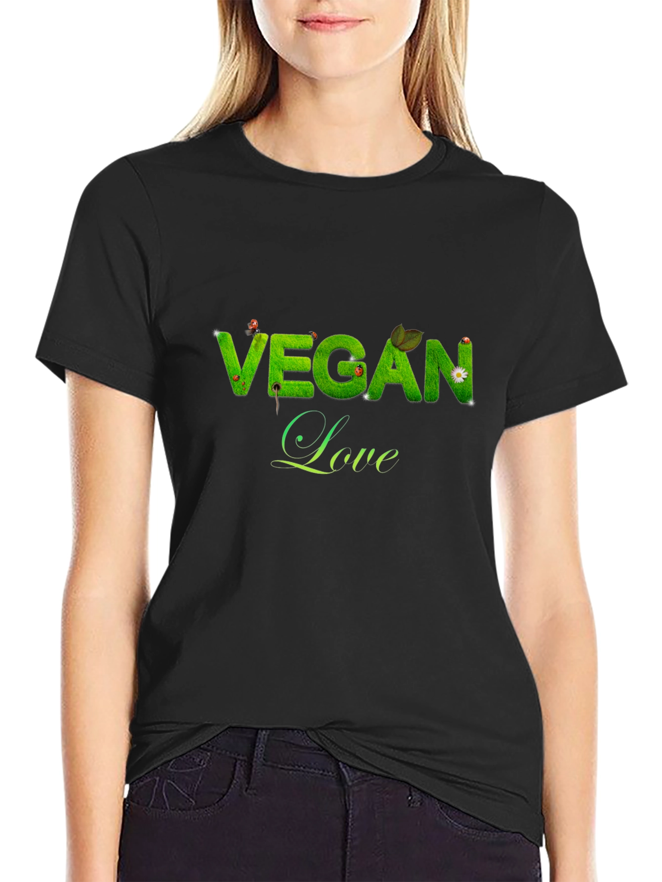 Vegan Love Black T-Shirt