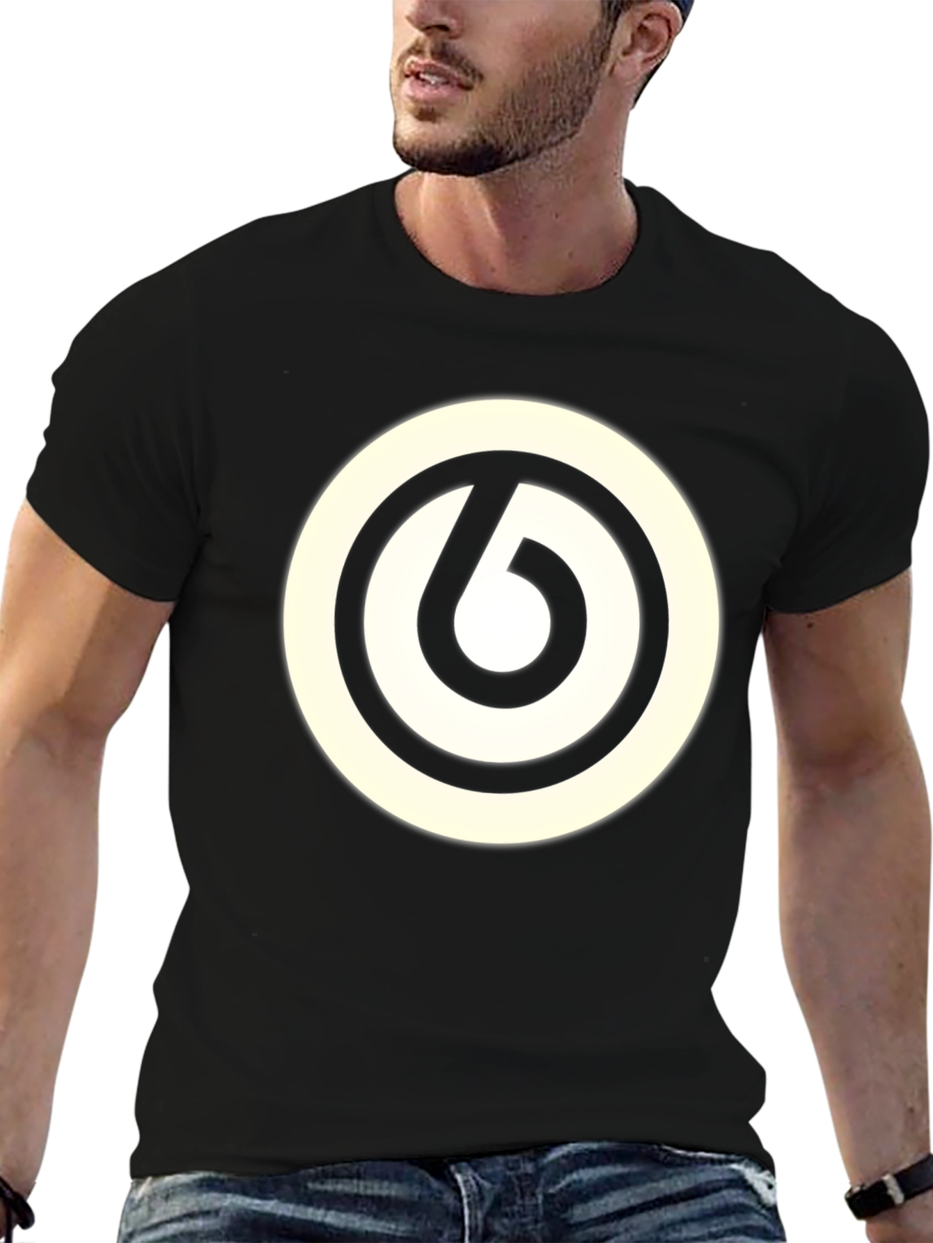 Black T-Shirt with Unique Graphic Design