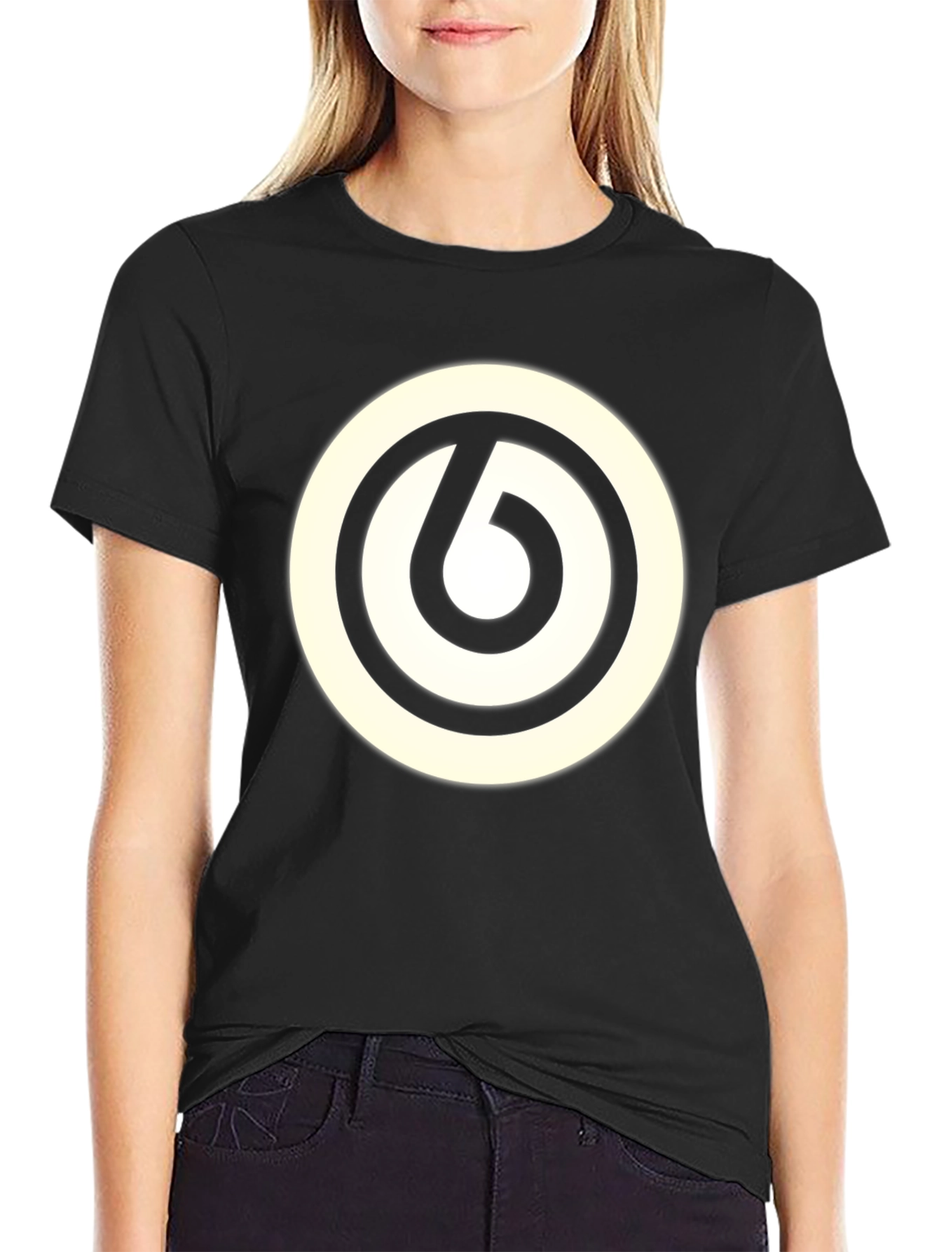 Black T-Shirt with Unique Graphic Design