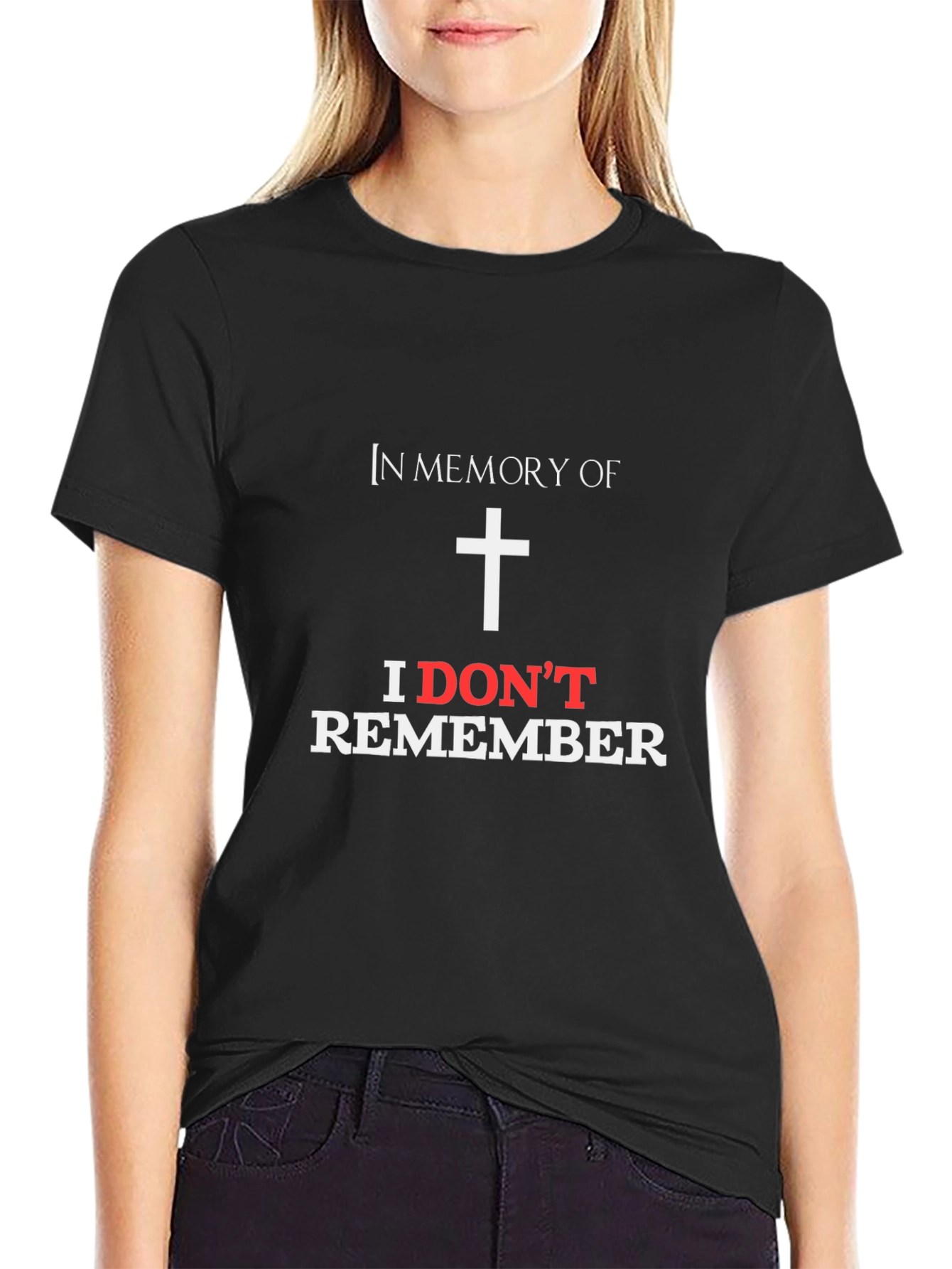 I Dont Remember Mens Black Graphic T-Shirt