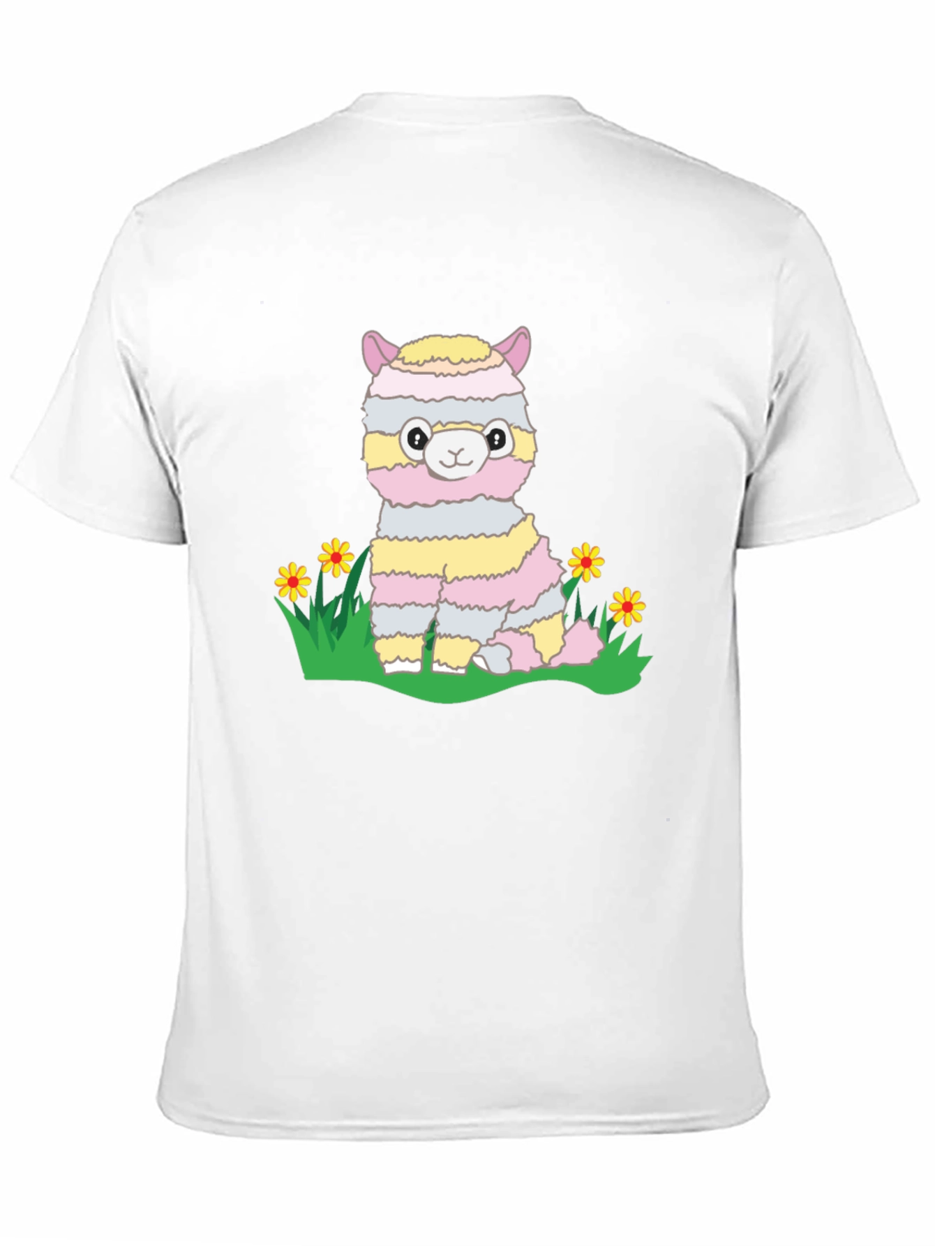 Cute Llama T-Shirt - Striped Alpaca Graphic Tee