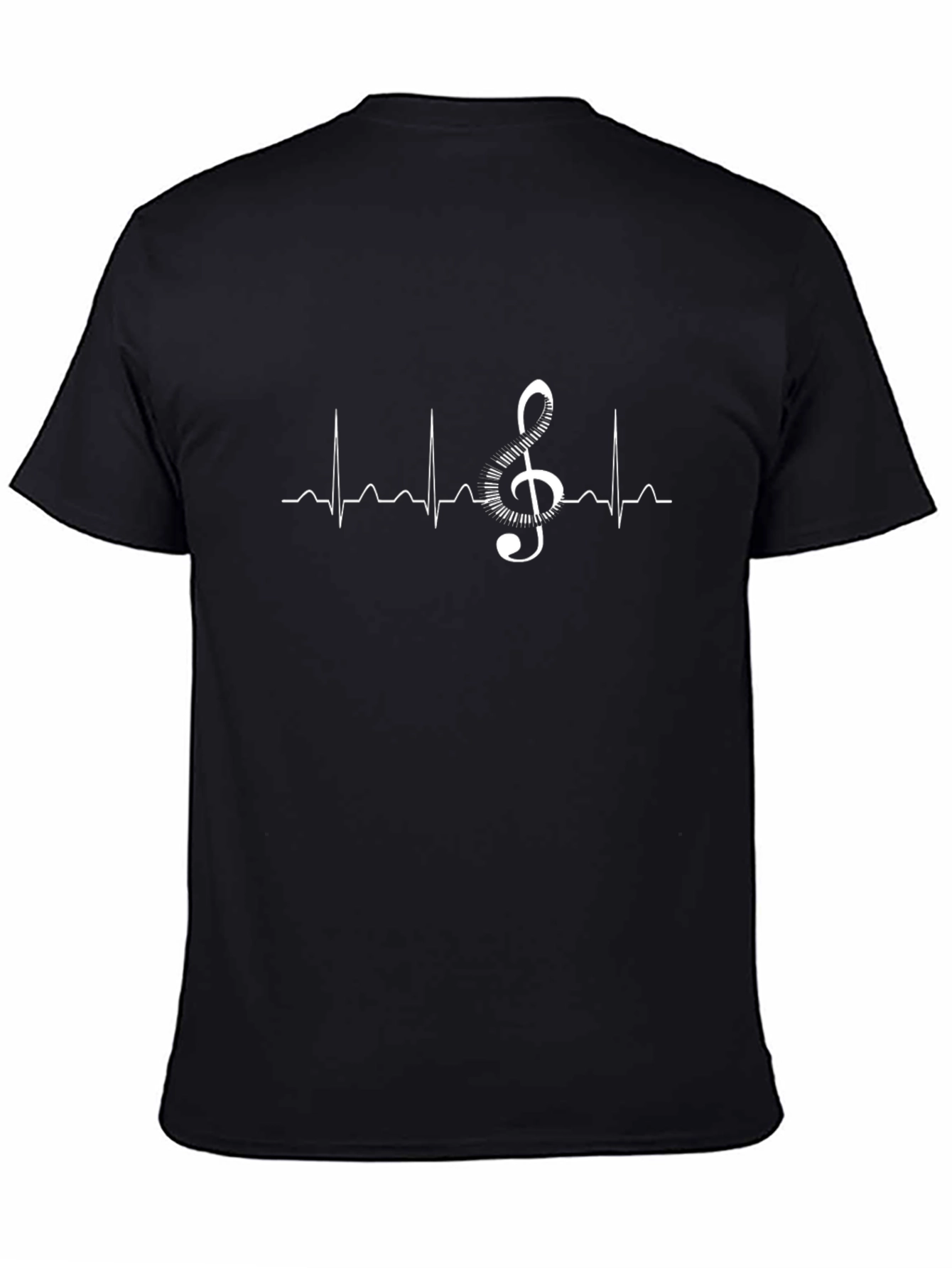 Music Lover T-Shirt - Heartbeat Treble Clef Design