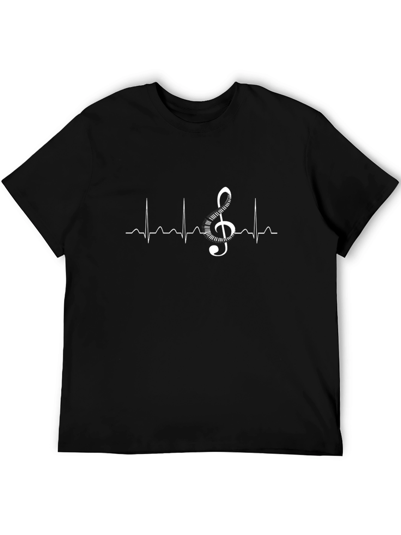 Music Lover T-Shirt - Heartbeat Treble Clef Design