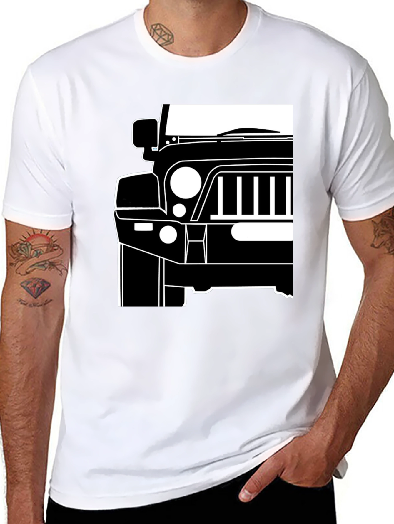 Jeep Front Graphic Tee - Black