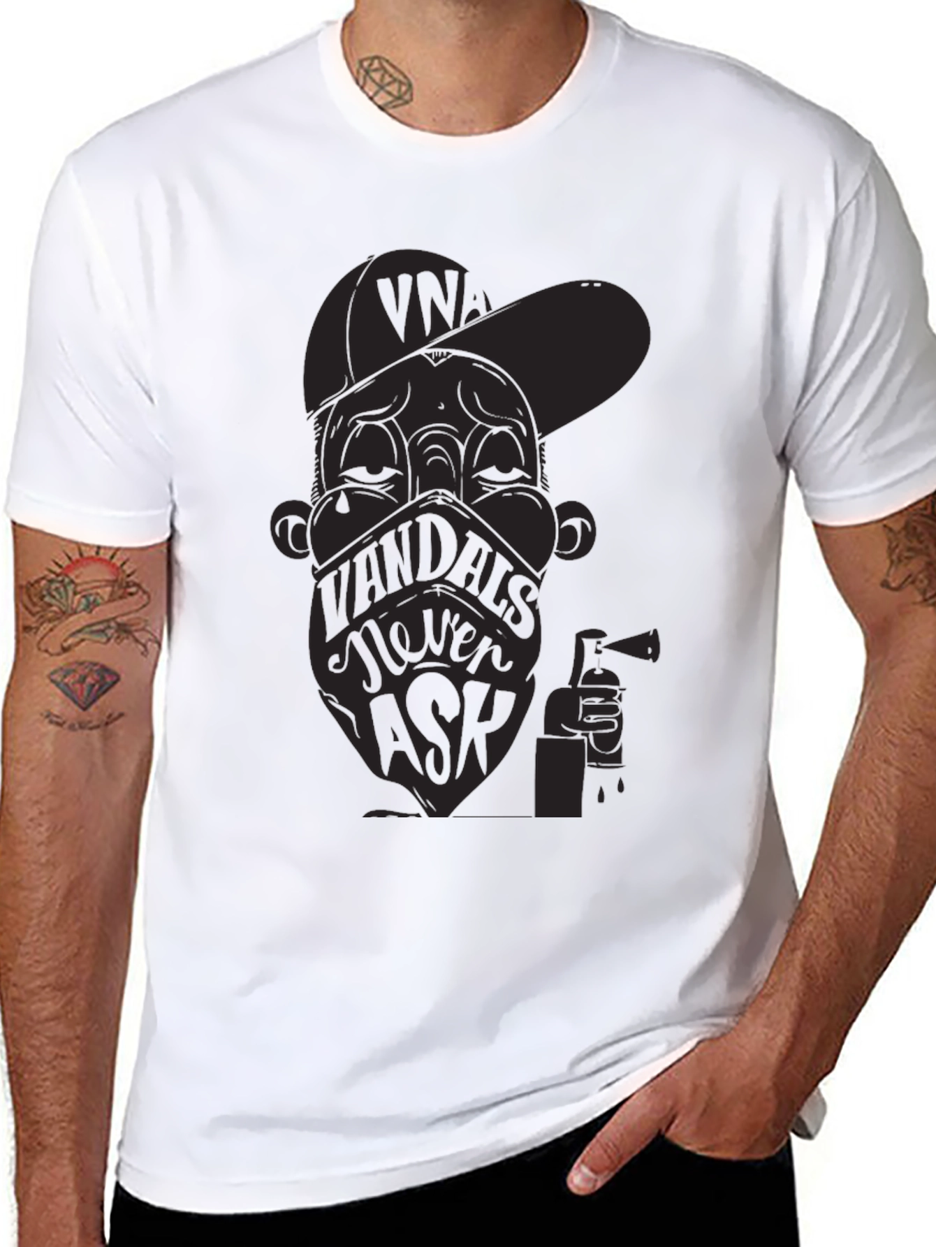 VNA Vandals Never Ask Black Graphic T-Shirt