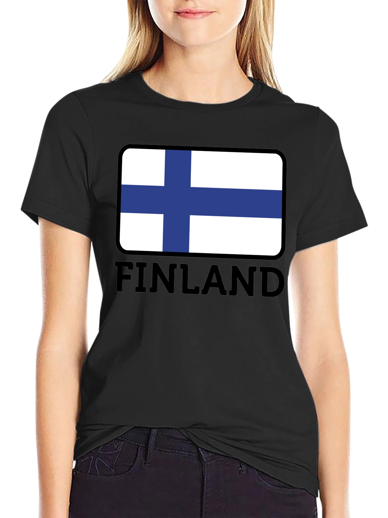Finland Flag T-Shirt - Black Graphic Tee