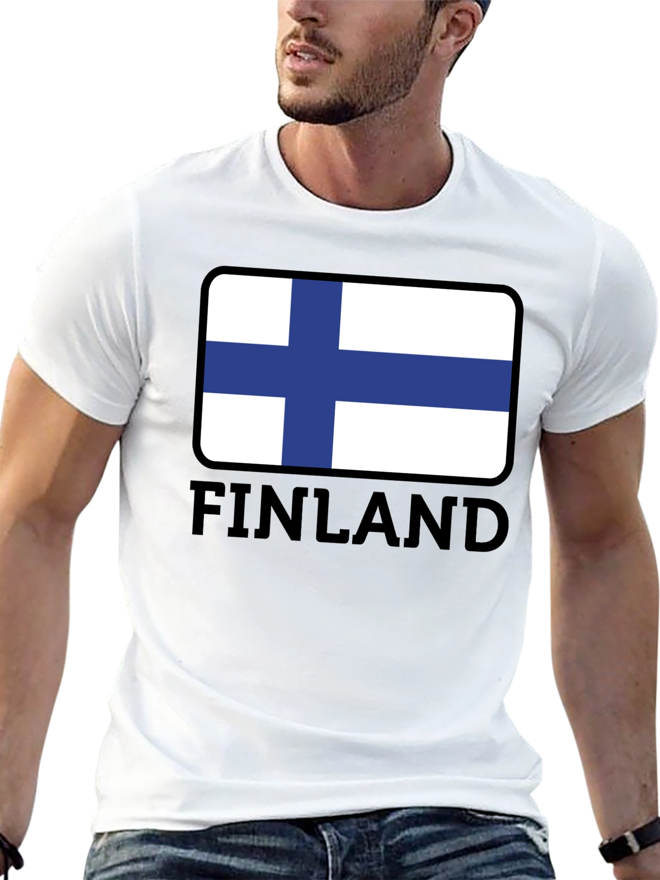 Finland Flag T-Shirt - Black Graphic Tee