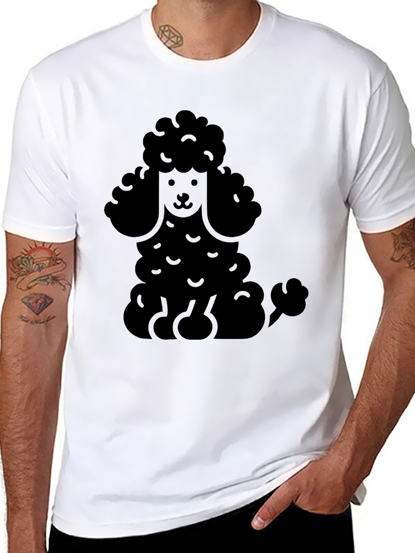 Poodle Graphic Print Mens T-Shirt