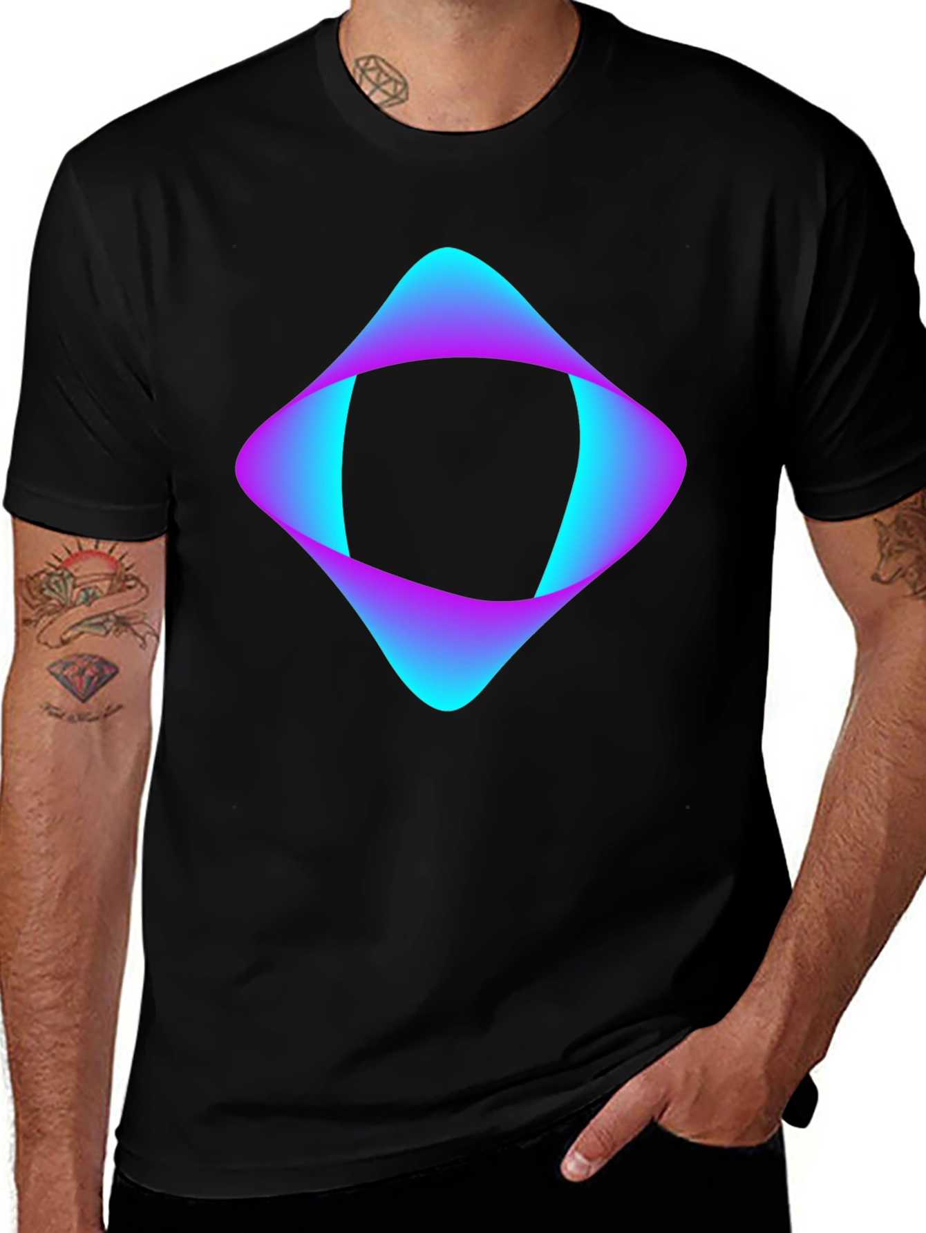 Abstract Graphic Black T-Shirt - Modern Design