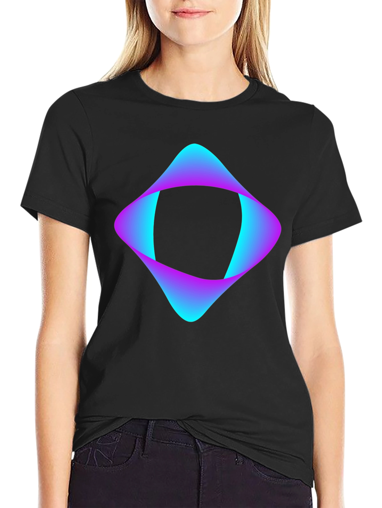 Abstract Graphic Black T-Shirt - Modern Design