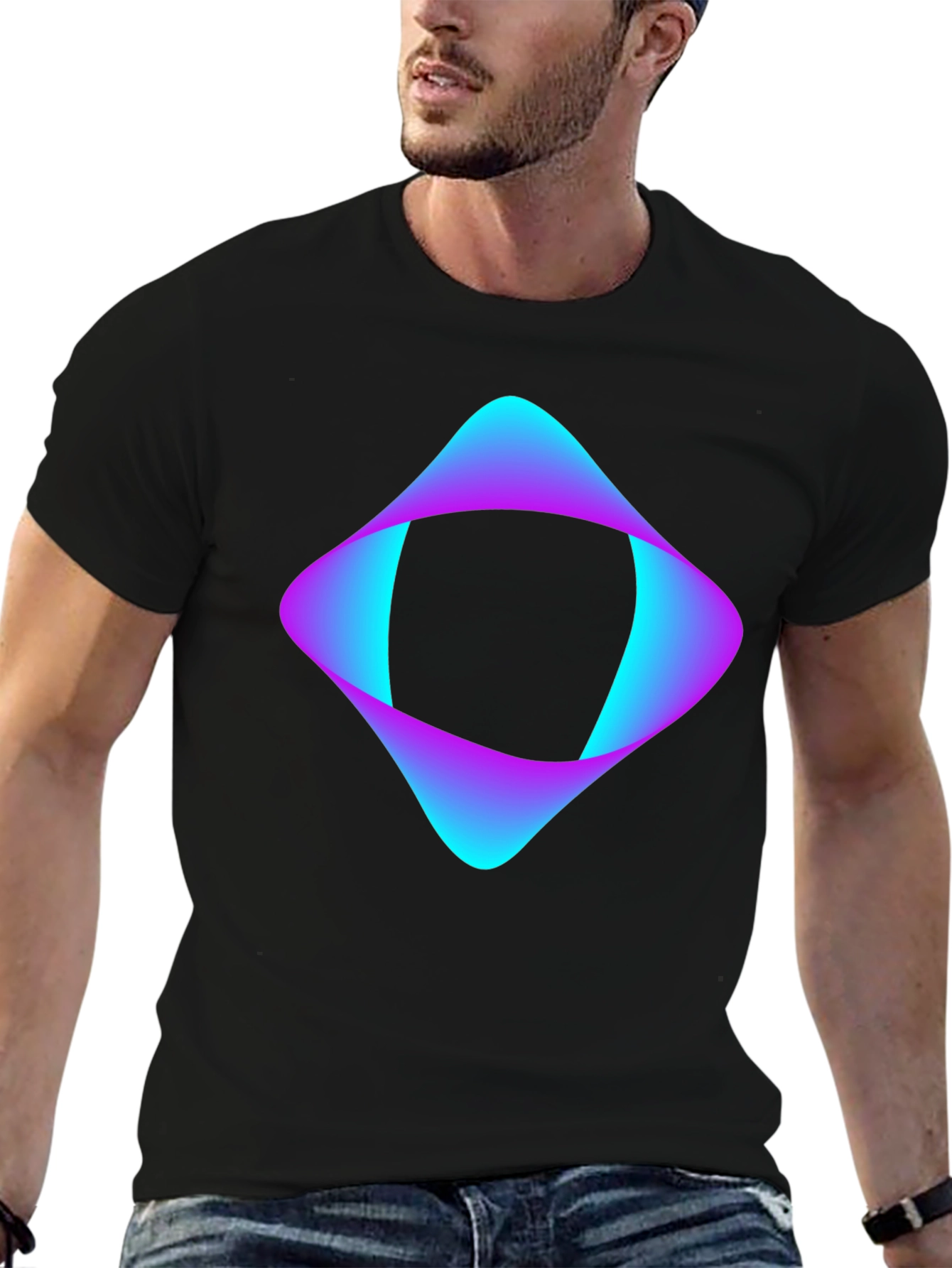 Abstract Graphic Black T-Shirt - Modern Design