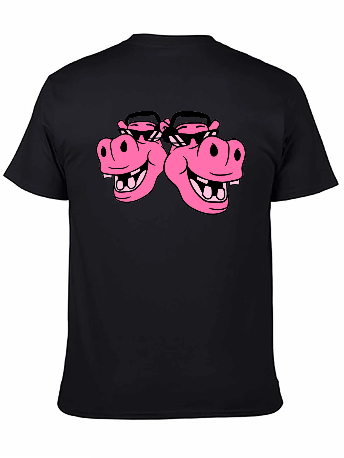 Hippo Heads Black T-Shirt