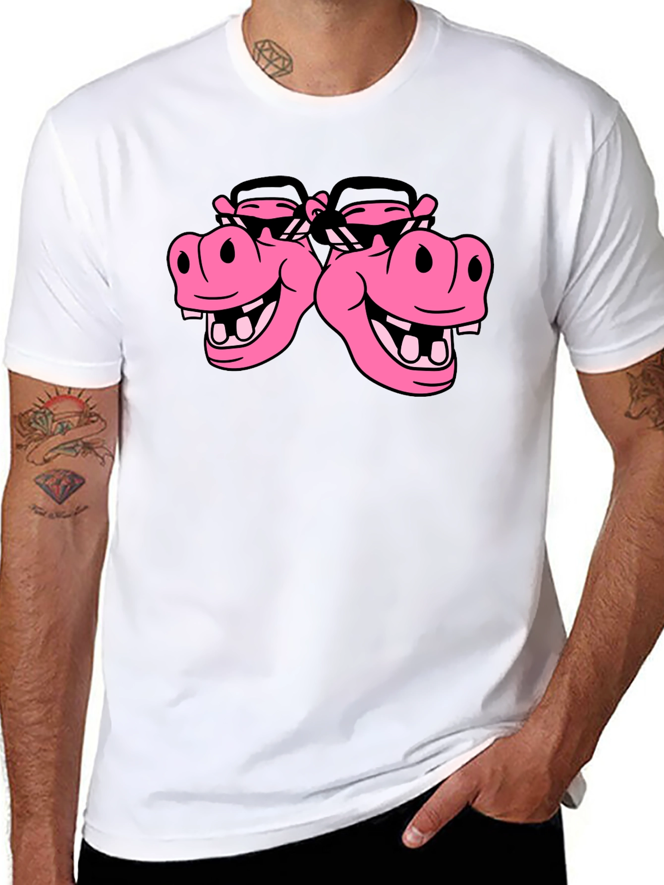 Hippo Heads Black T-Shirt