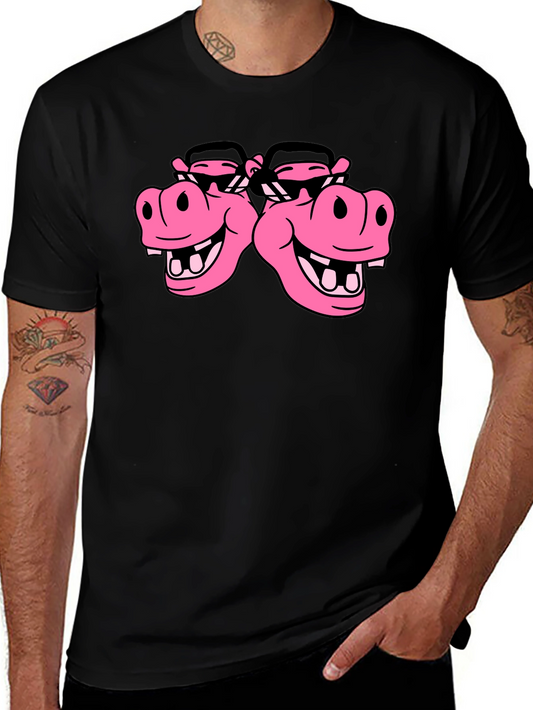 Hippo Heads Black T-Shirt