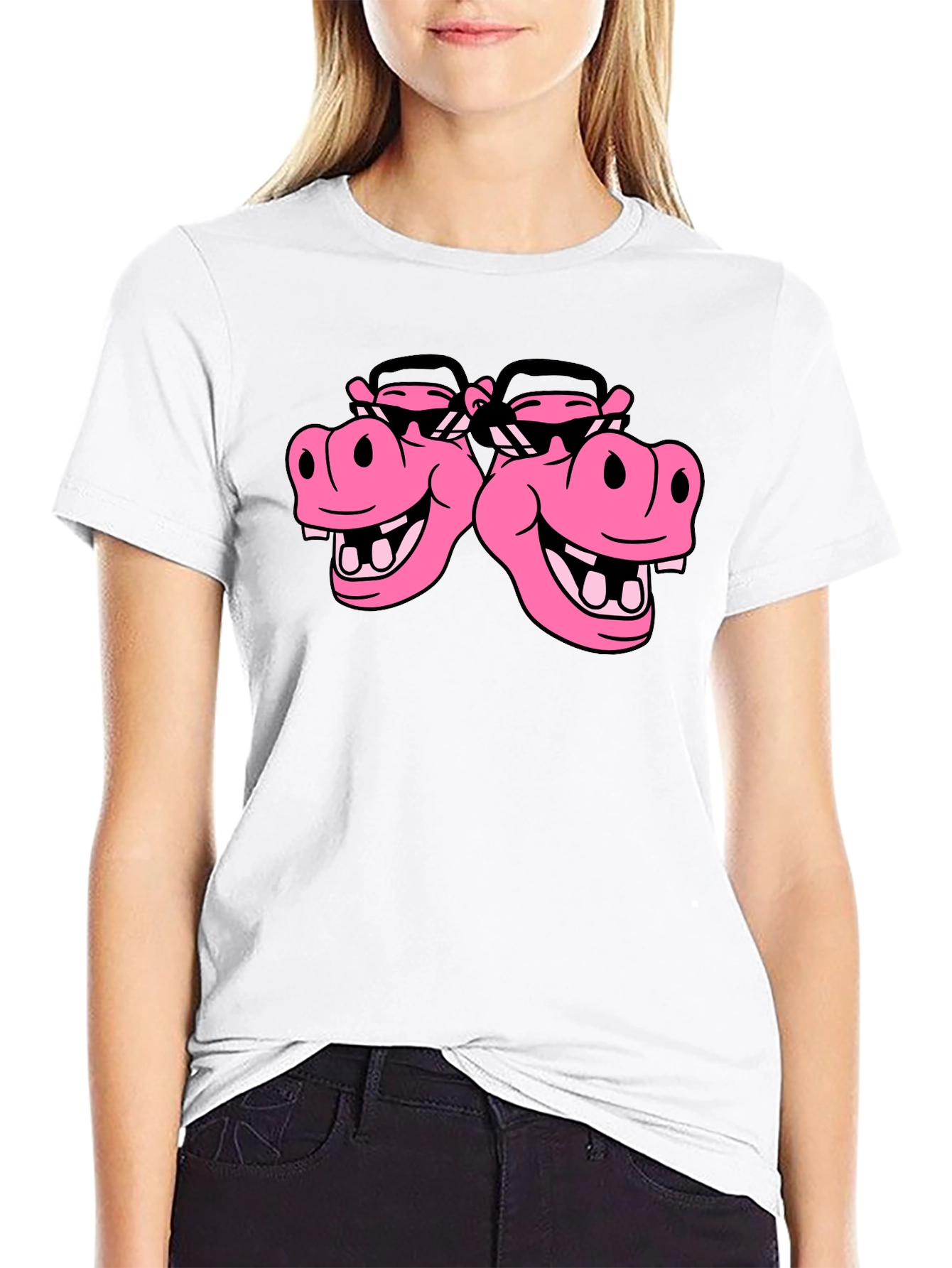 Hippo Heads Black T-Shirt