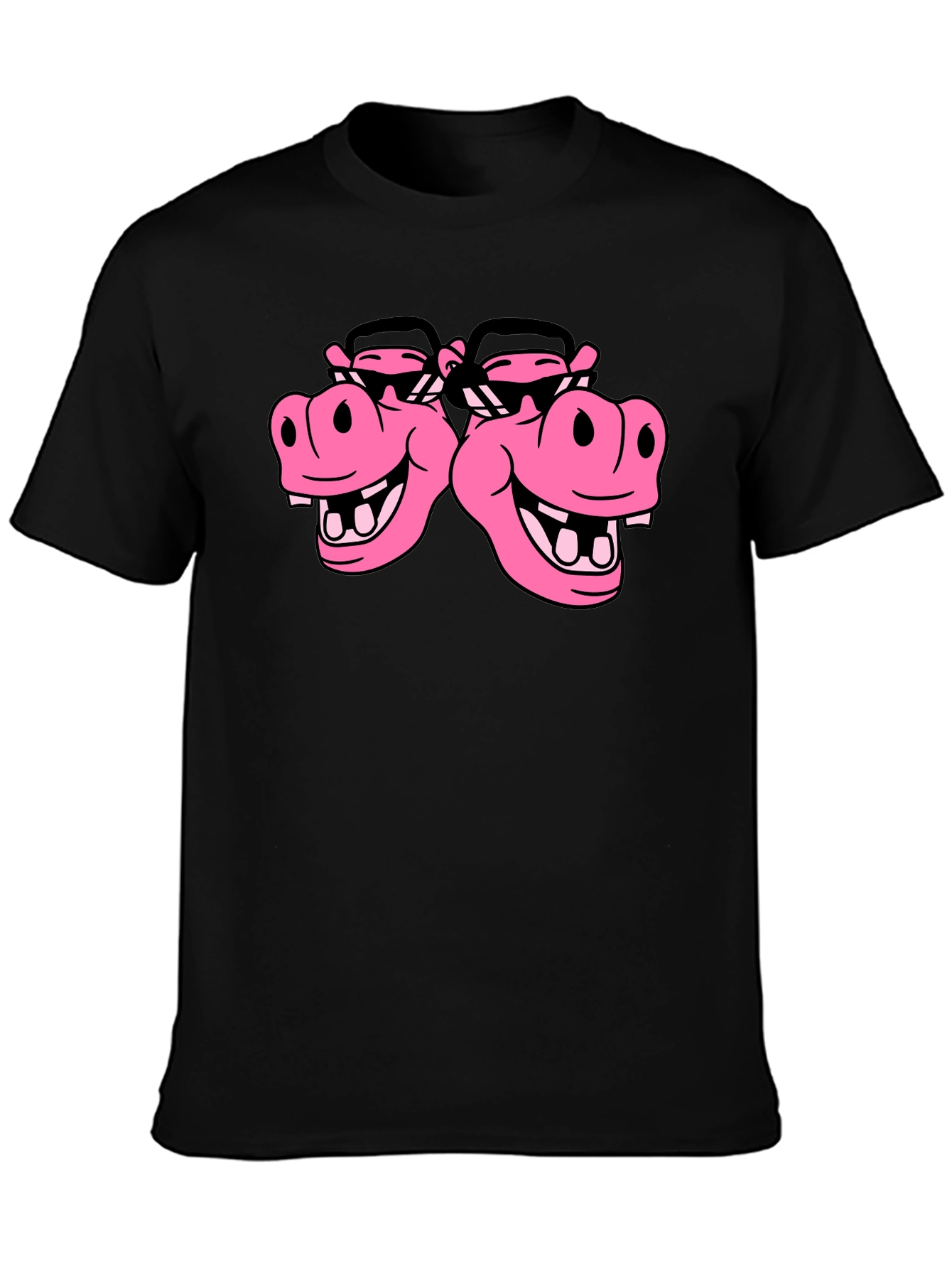 Hippo Heads Black T-Shirt